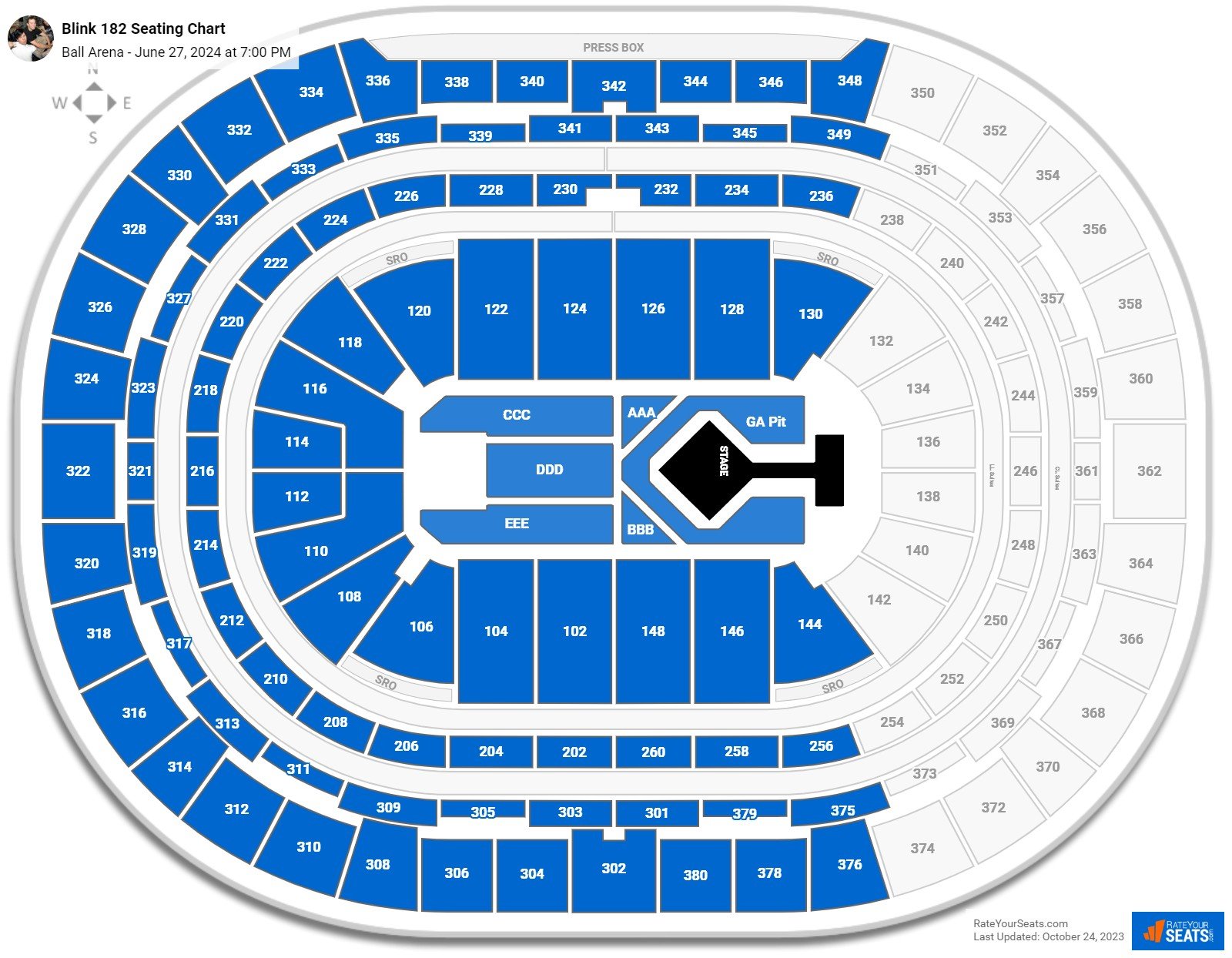 Ball Arena Concert Seating Chart - RateYourSeats.com