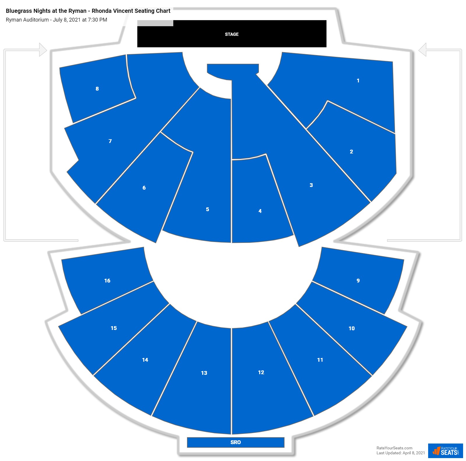 Ryman Auditorium Seating Chart