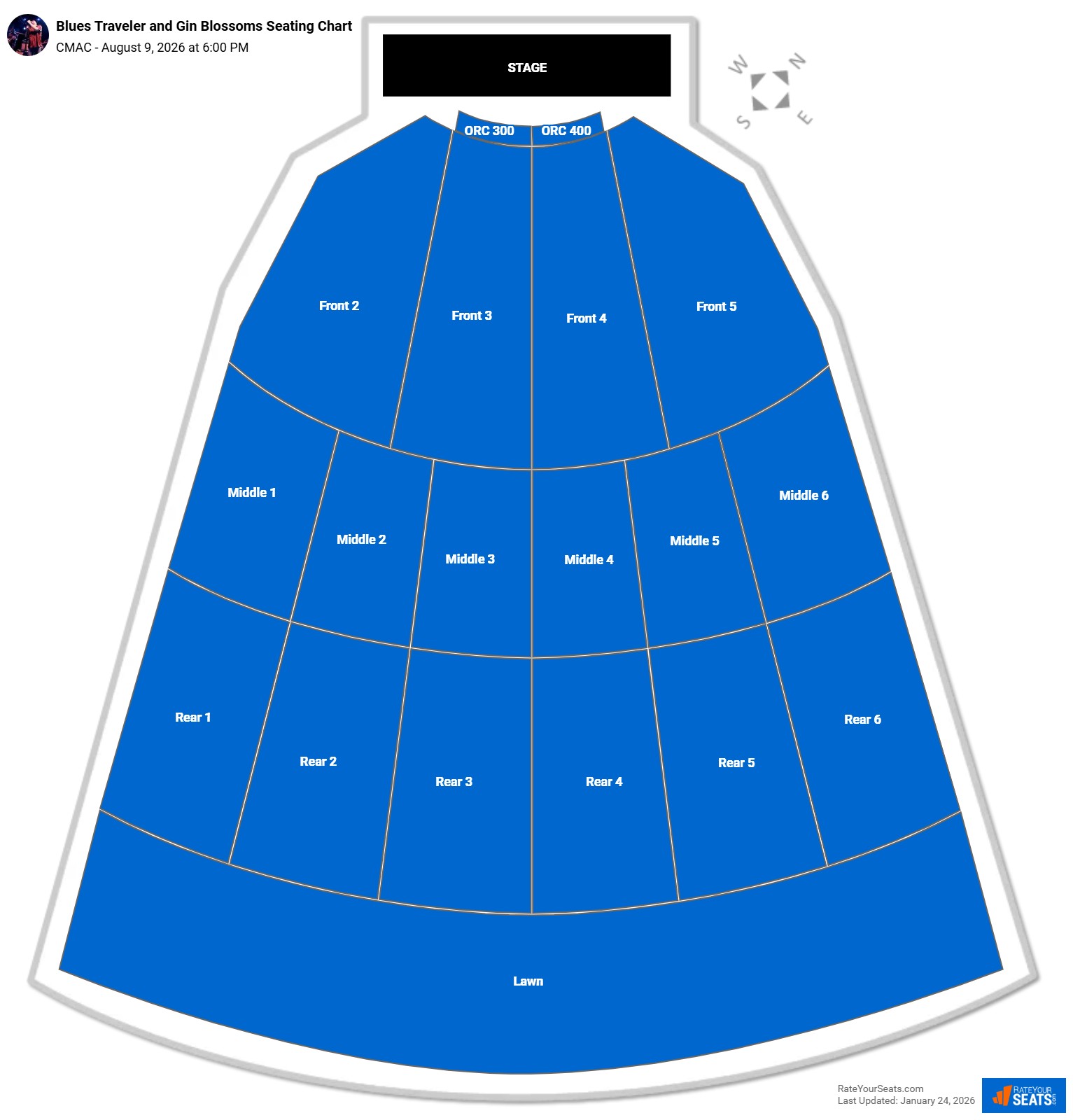 Blues Traveler and Gin Blossoms seating chart CMAC (Marvin Sands Performing Arts Center)
