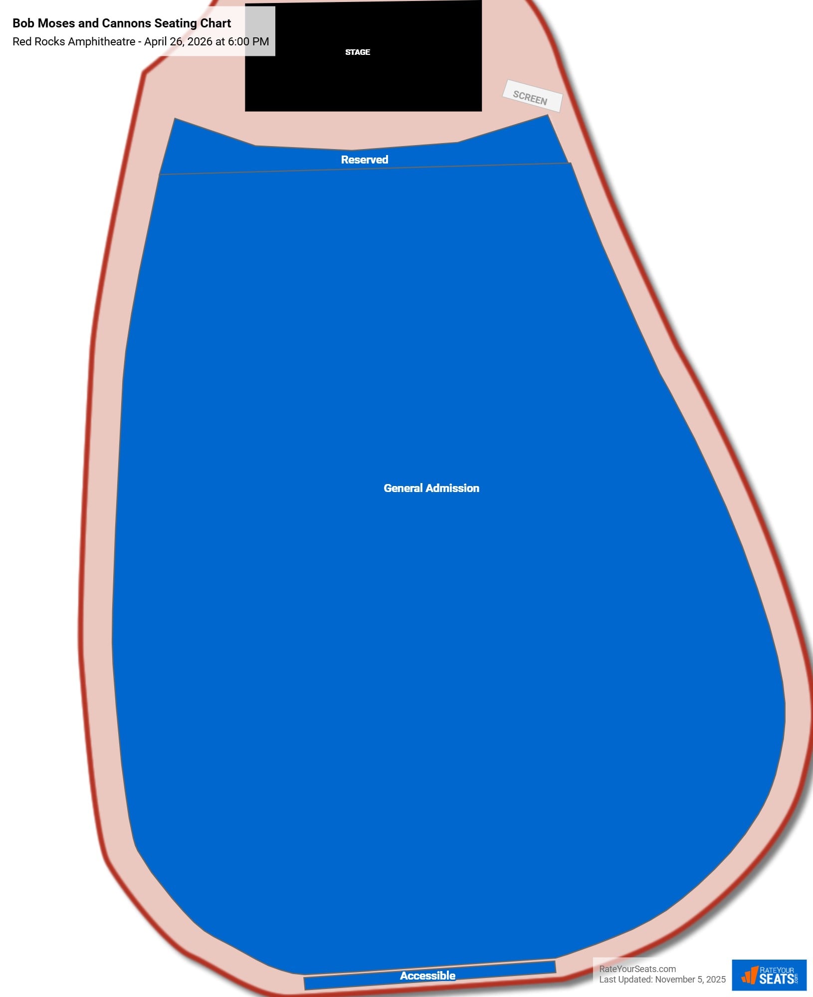 Bob Moses and Cannons seating chart Red Rocks Amphitheatre