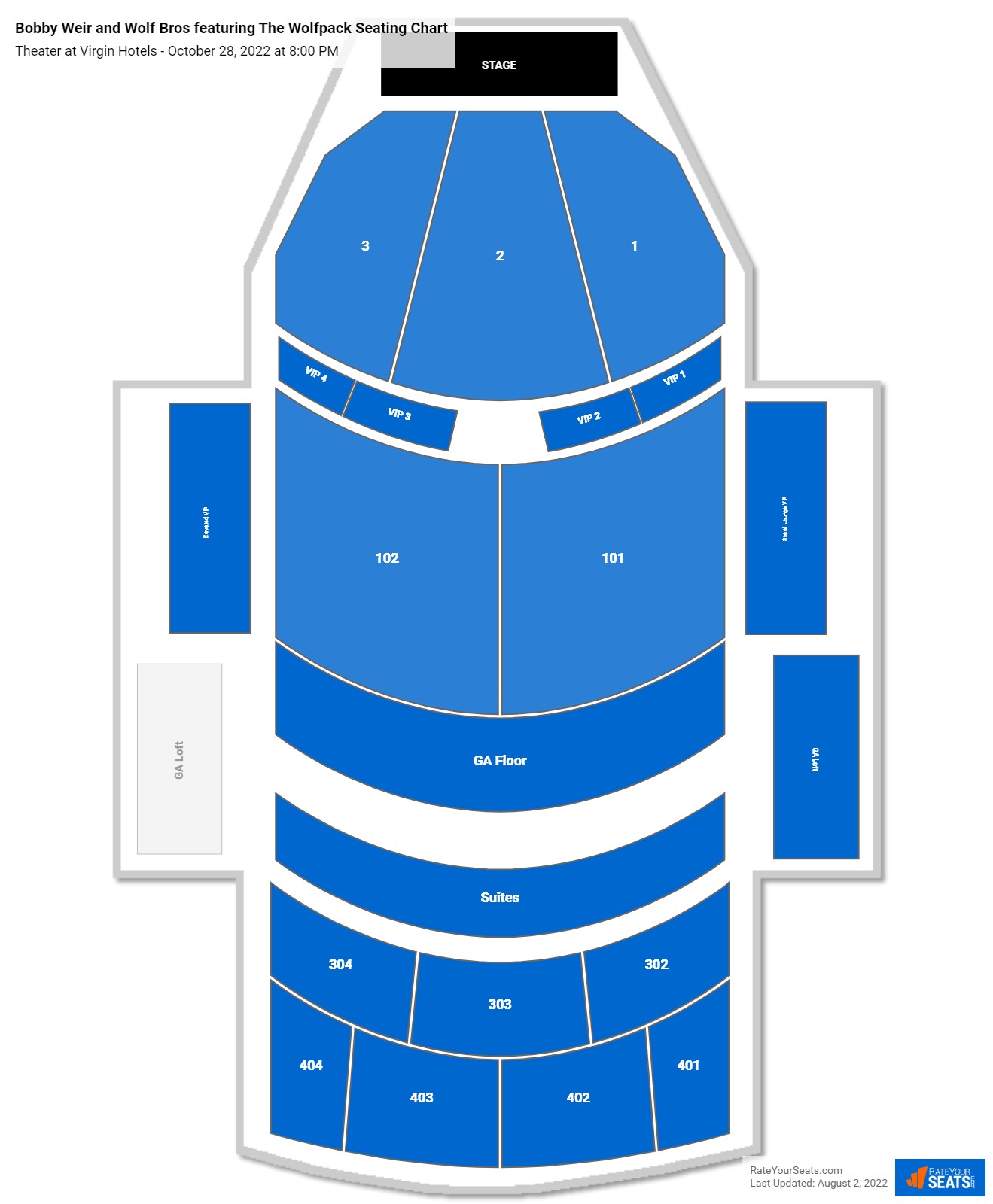 Theater at Virgin Hotels Seating Chart