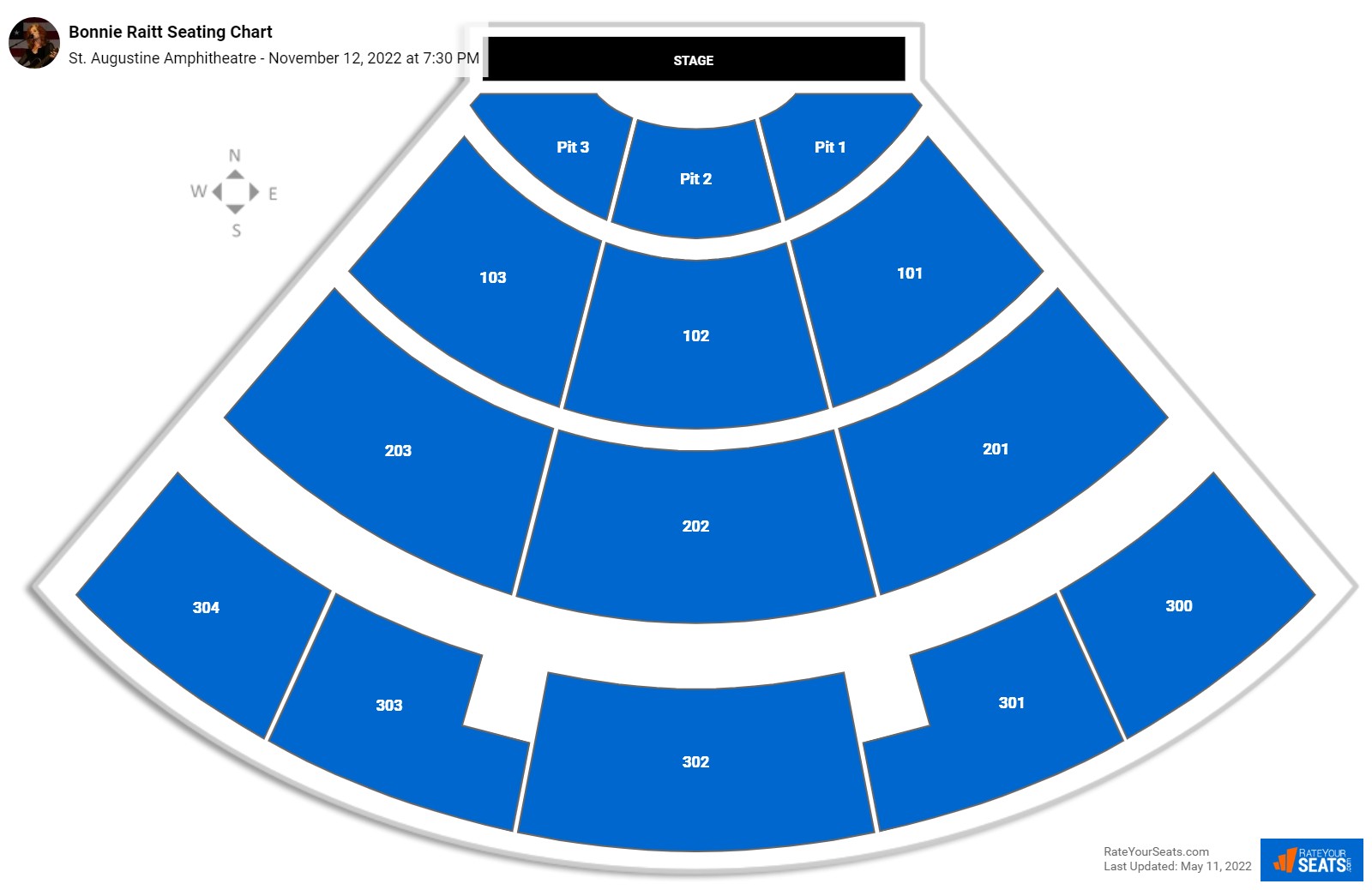 St. Augustine Amphitheatre Seating Chart