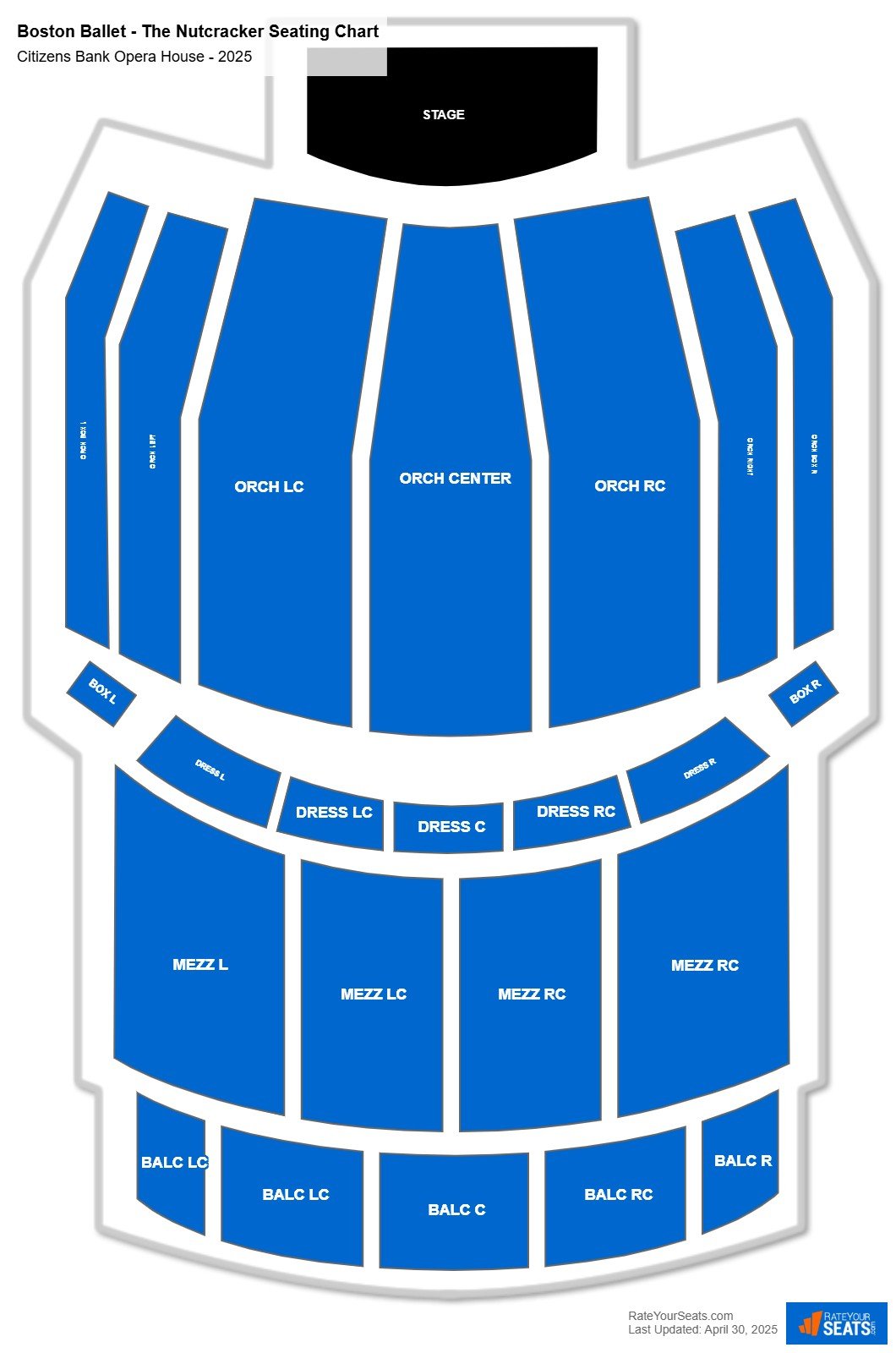 Boston Ballet - The Nutcracker seating chart Citizens Bank Opera House