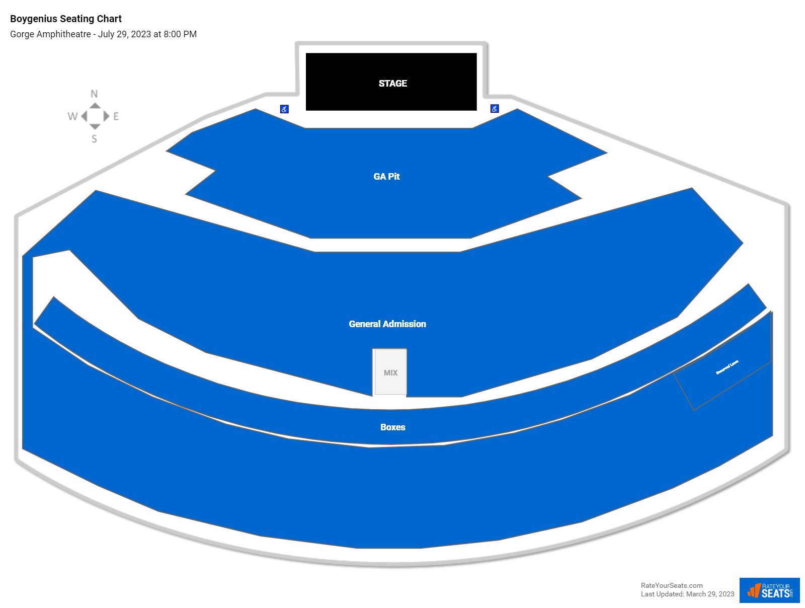 Amphitheatre Seating Chart