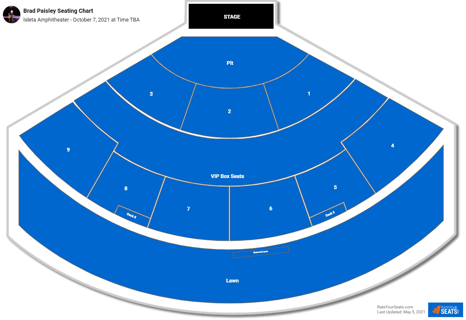 Brad Paisley seating chart Isleta Amphitheater