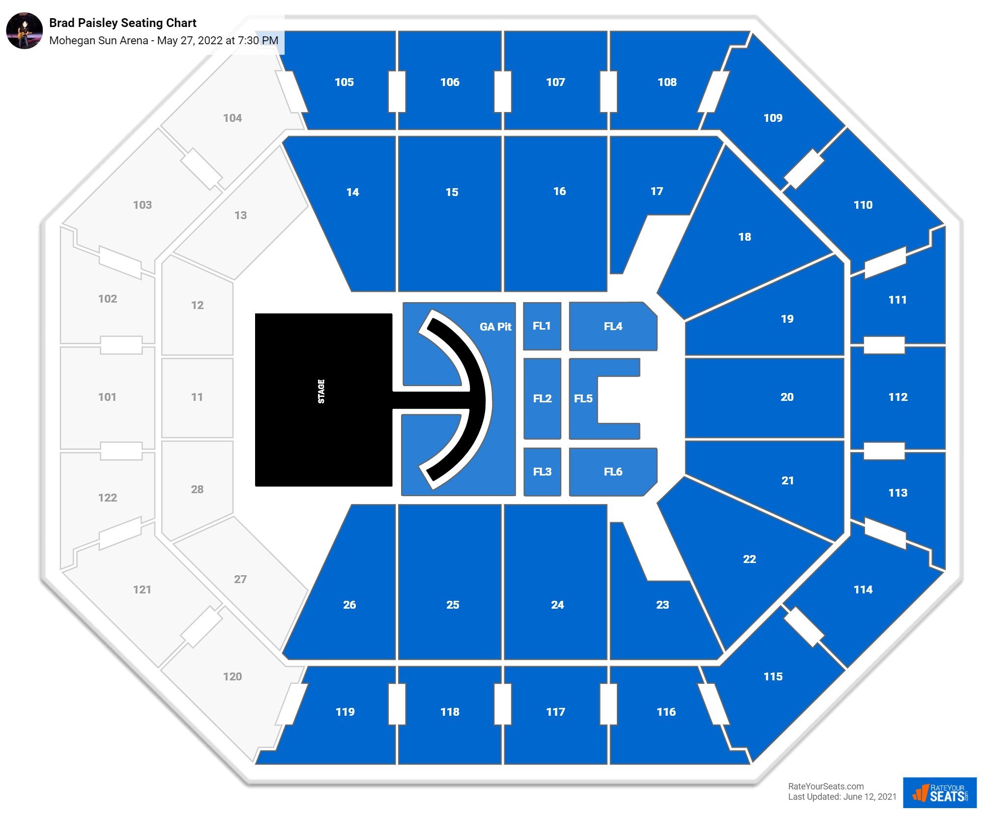 Mohegan Sun Arena Concert Seating Chart