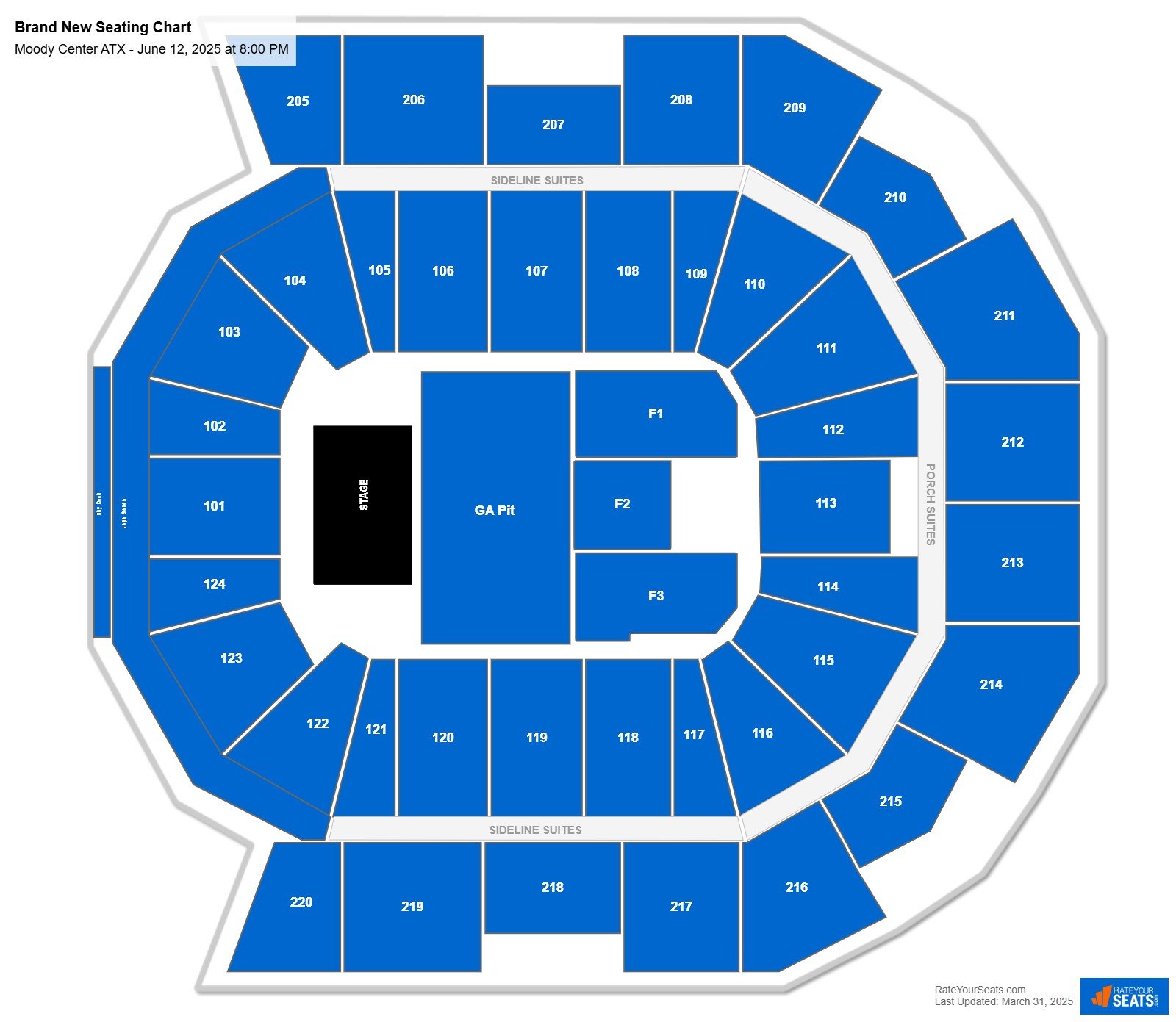 Brand New seating chart Moody Center ATX