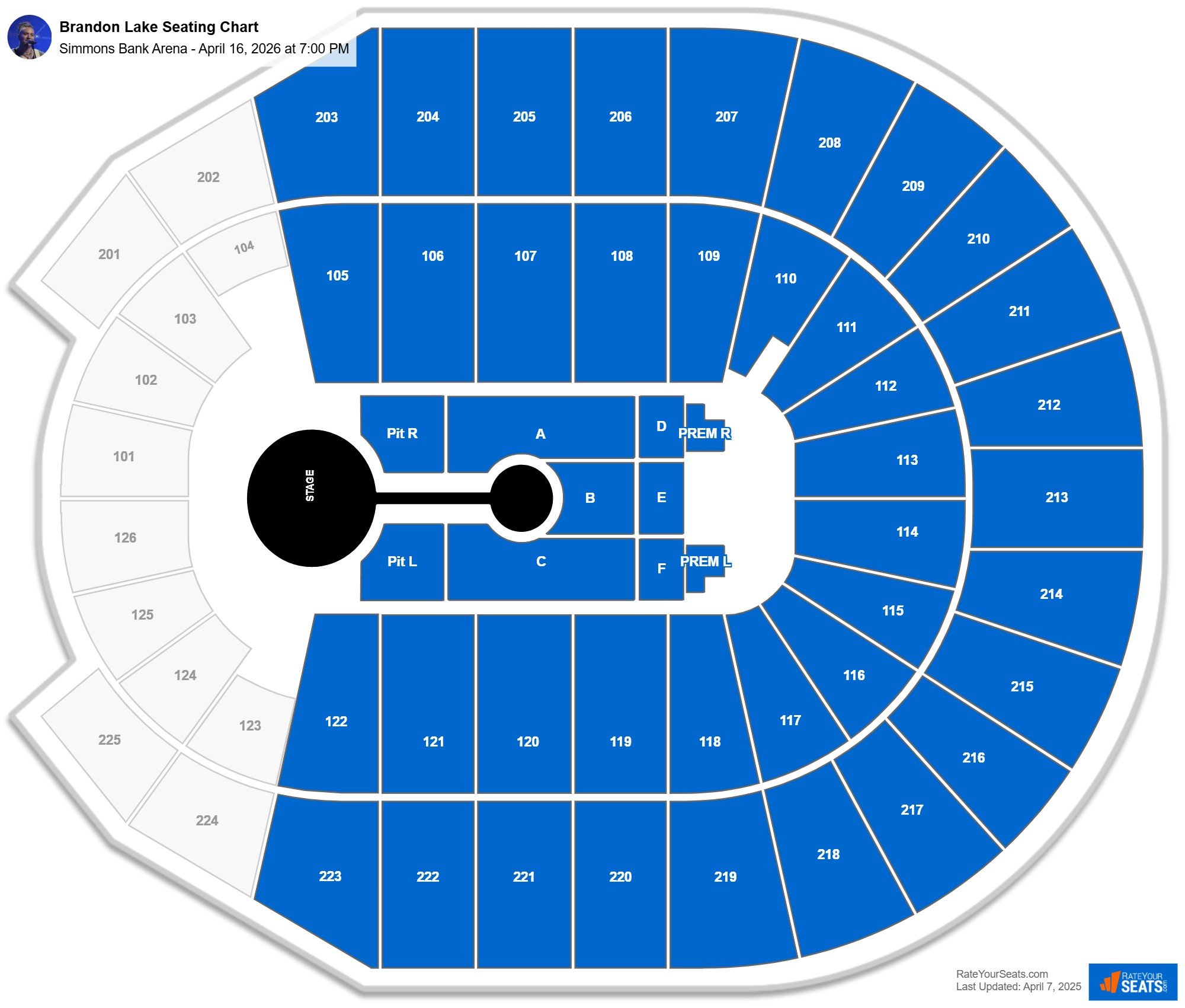 Brandon Lake seating chart Simmons Bank Arena