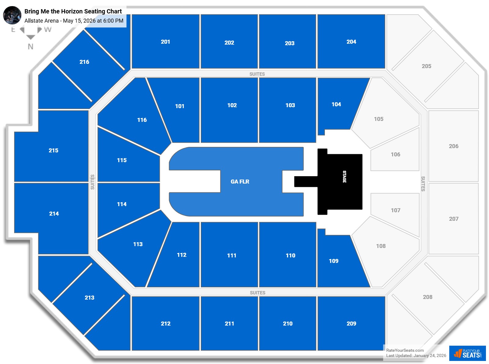Bring Me the Horizon seating chart Allstate Arena