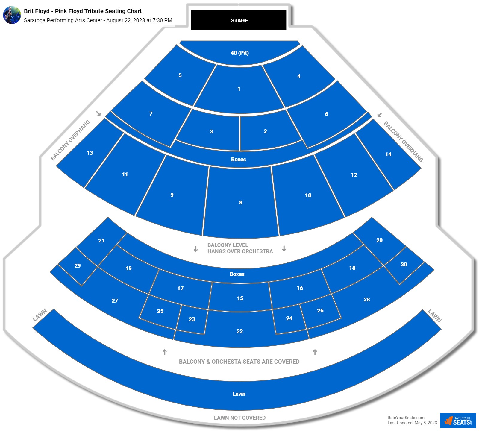 Saratoga Performing Arts Center Seating Chart - RateYourSeats.com