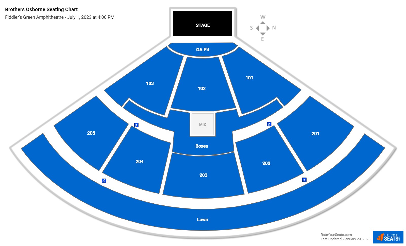 Fiddler's Green Amphitheatre Seating Chart