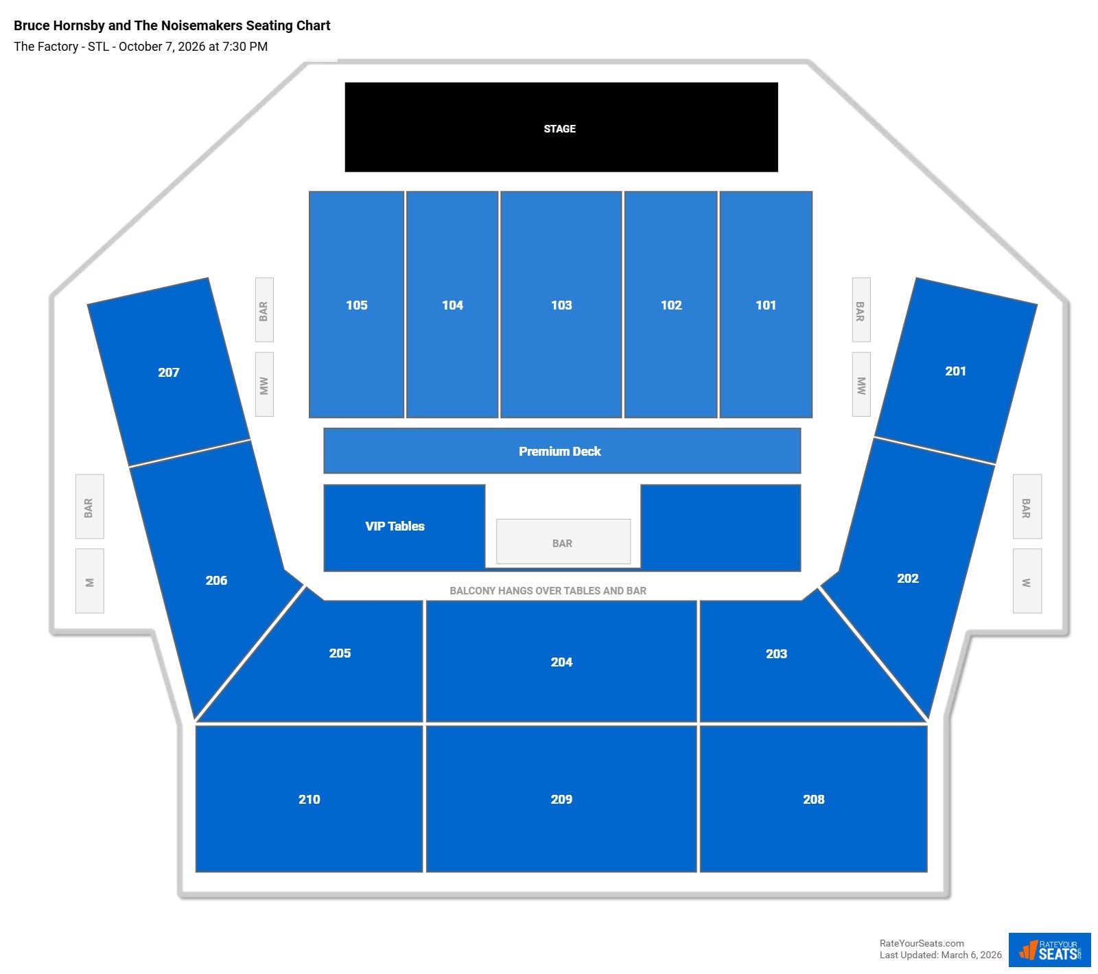 Bruce Hornsby and The Noisemakers seating chart The Factory - STL
