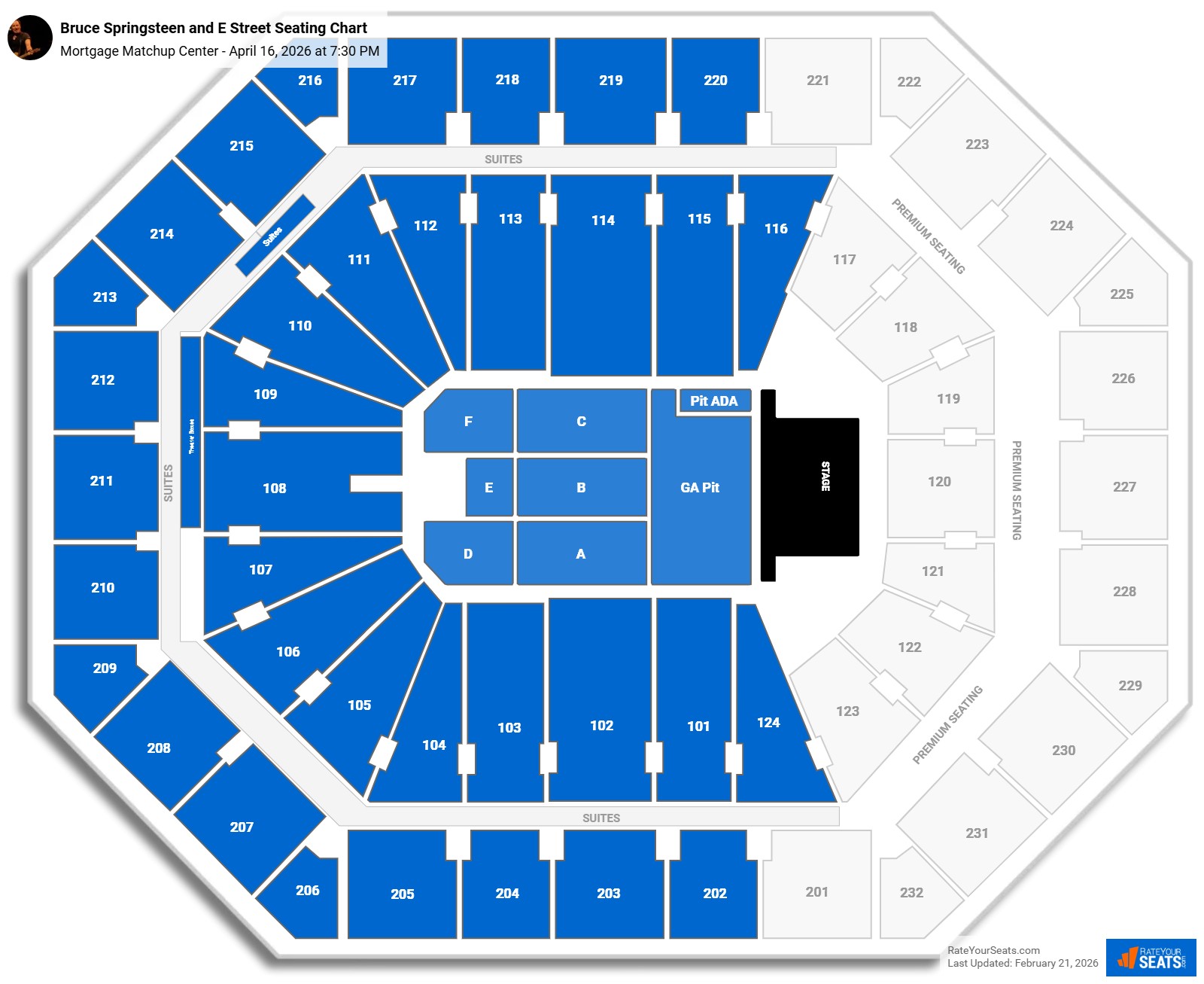 Bruce Springsteen and E Street seating chart Mortgage Matchup Center