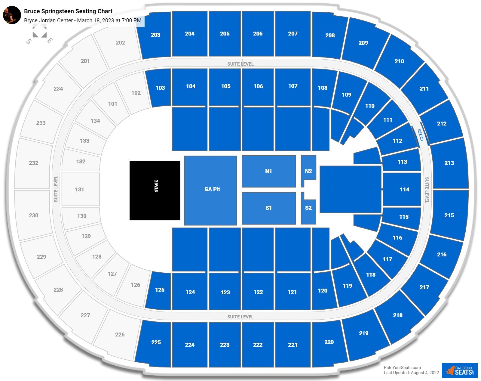 Bryce Jordan Center Concert Seating Chart - RateYourSeats.com