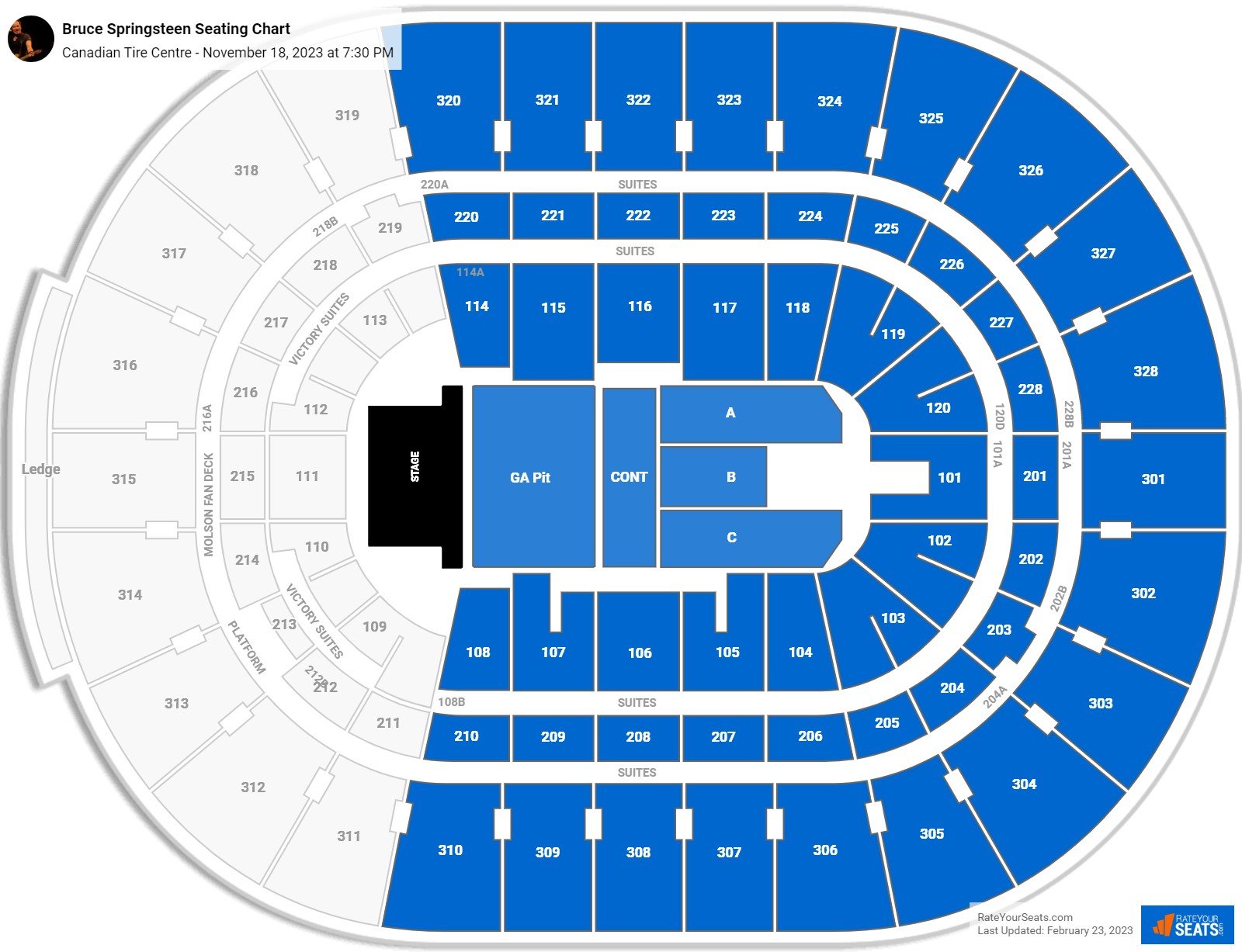 Canadian Tire Centre Concert Seating Chart - Rateyourseats.com