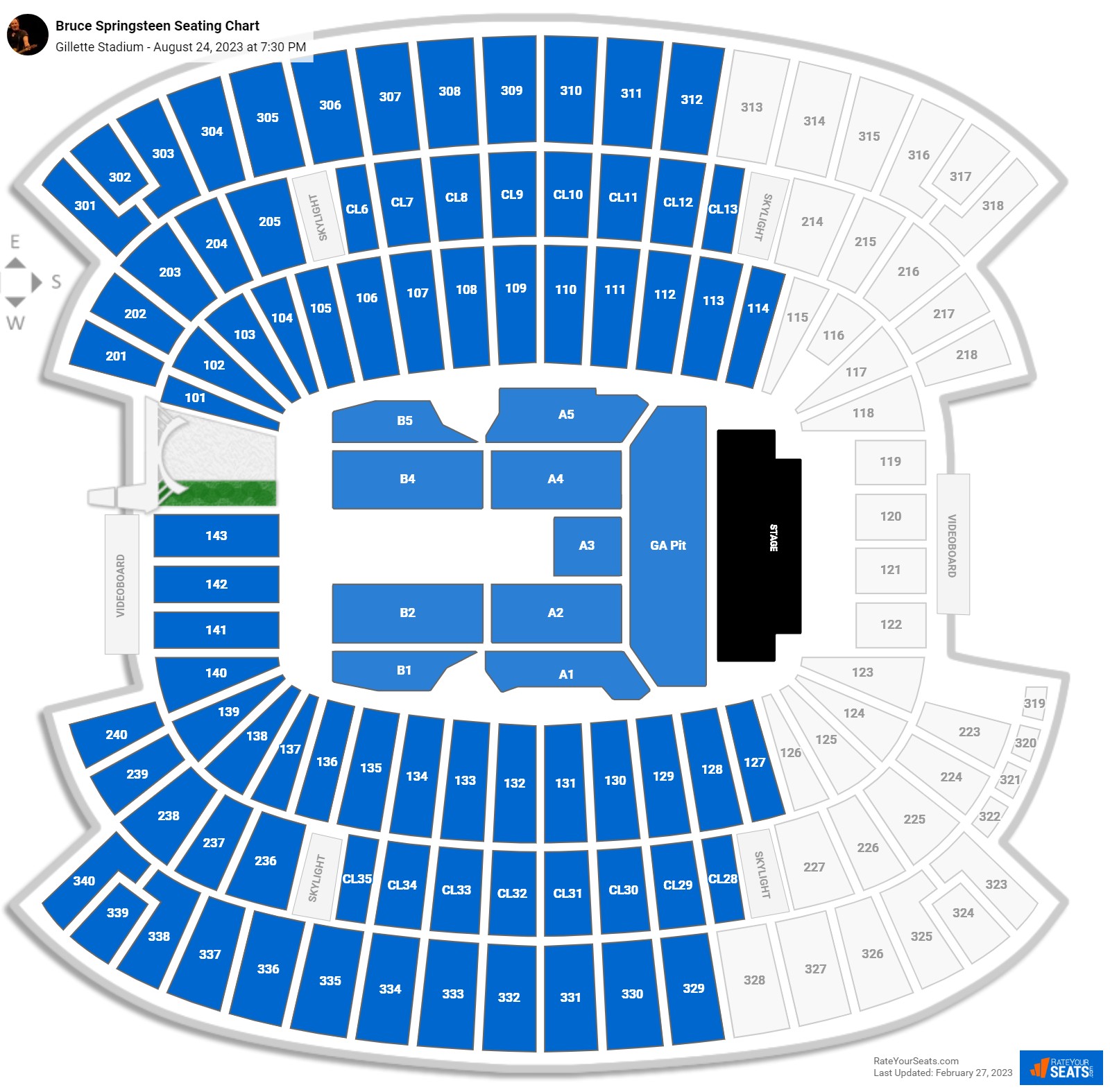 Gillette Stadium Concert Seating Chart