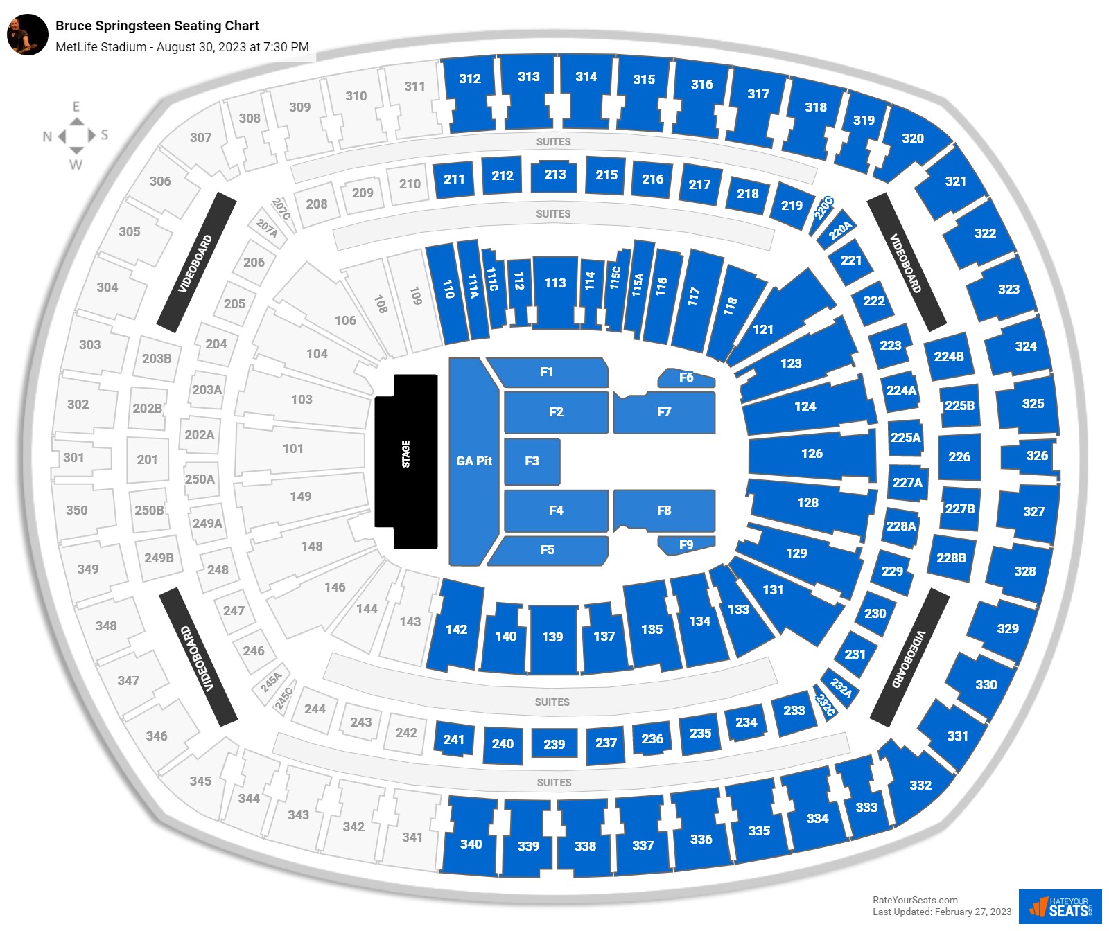 MetLife Stadium Concert Seating Chart - RateYourSeats.com