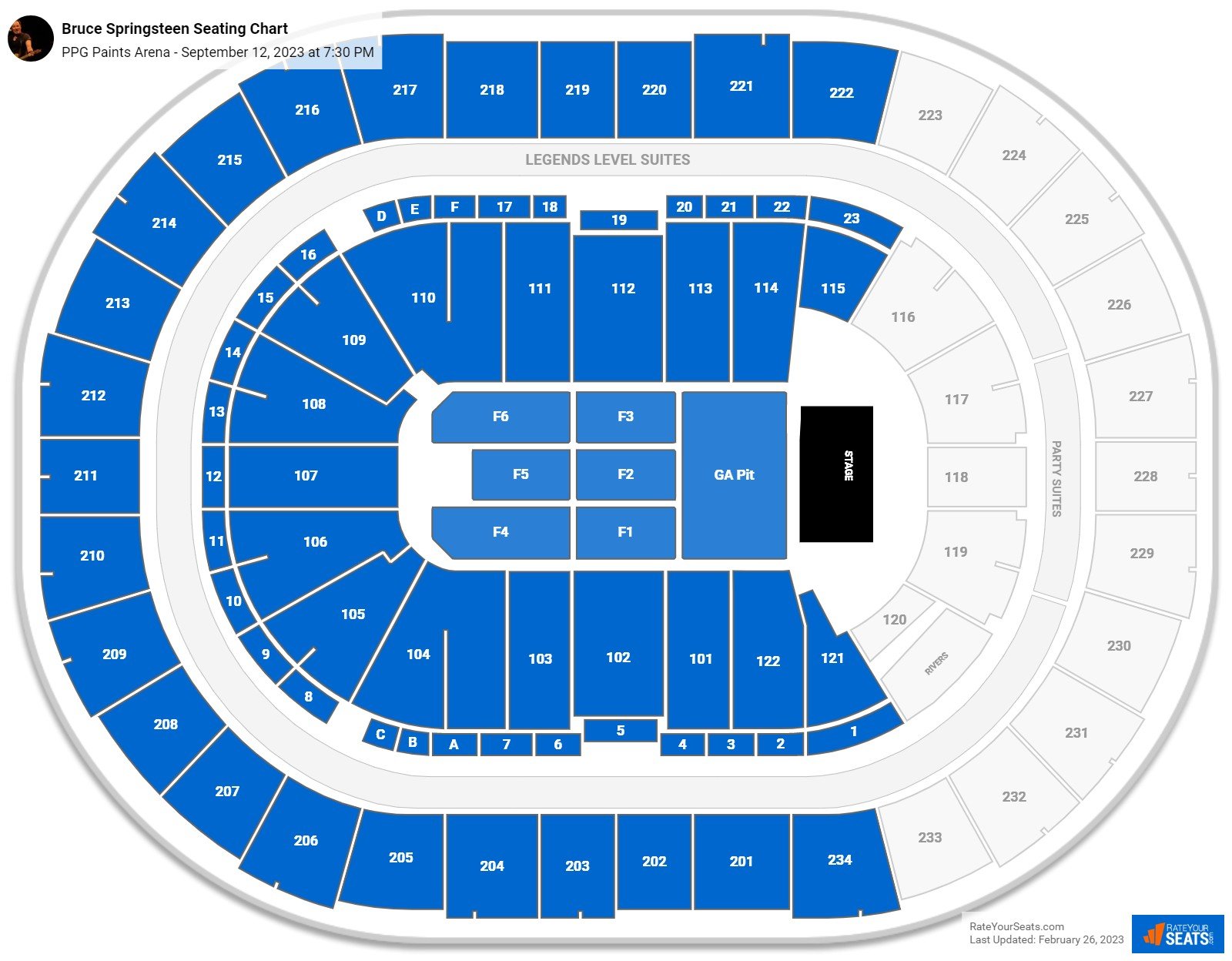 PPG Paints Arena Concert Seating Chart - RateYourSeats.com