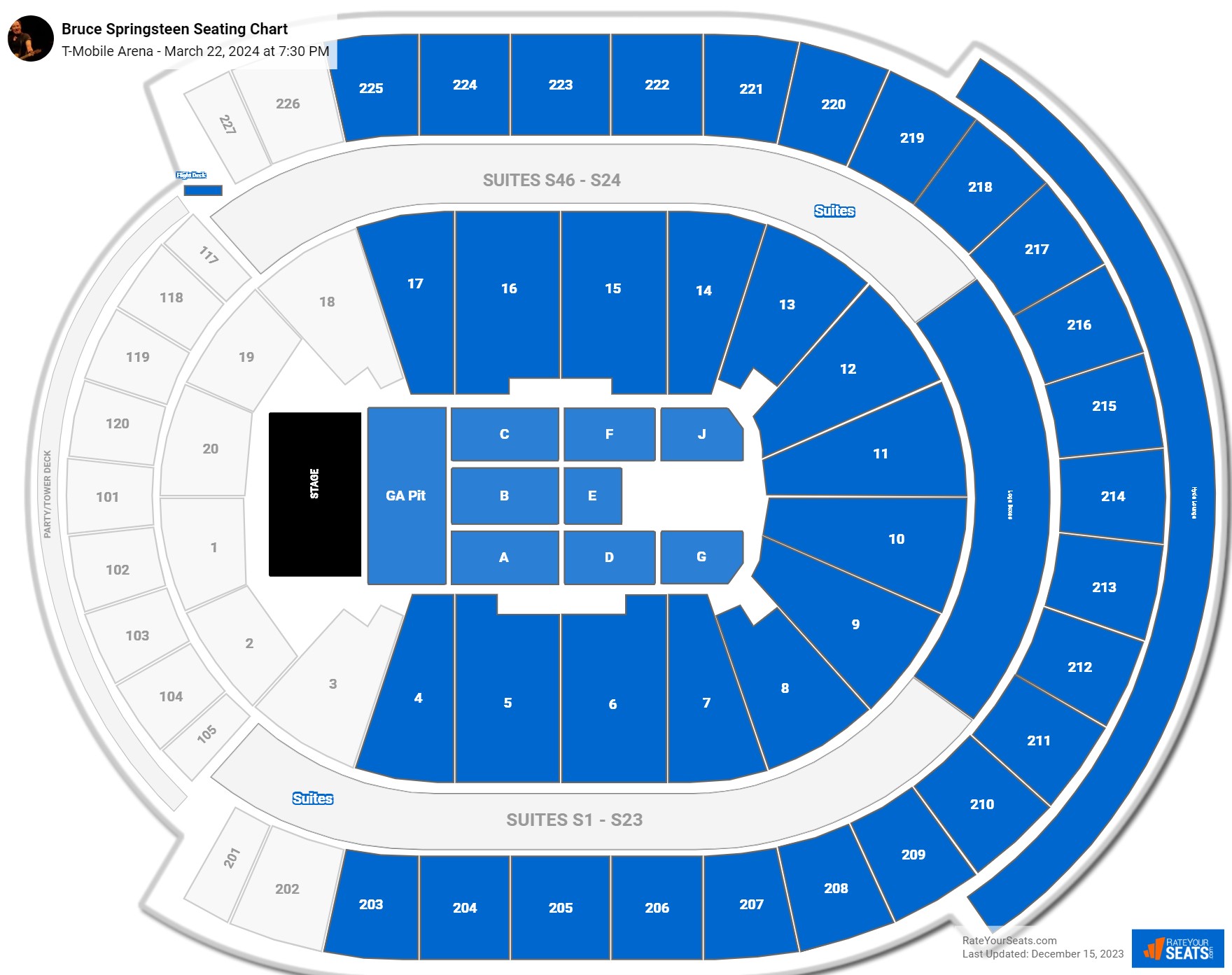 T-Mobile Arena Concert Seating Chart - RateYourSeats.com