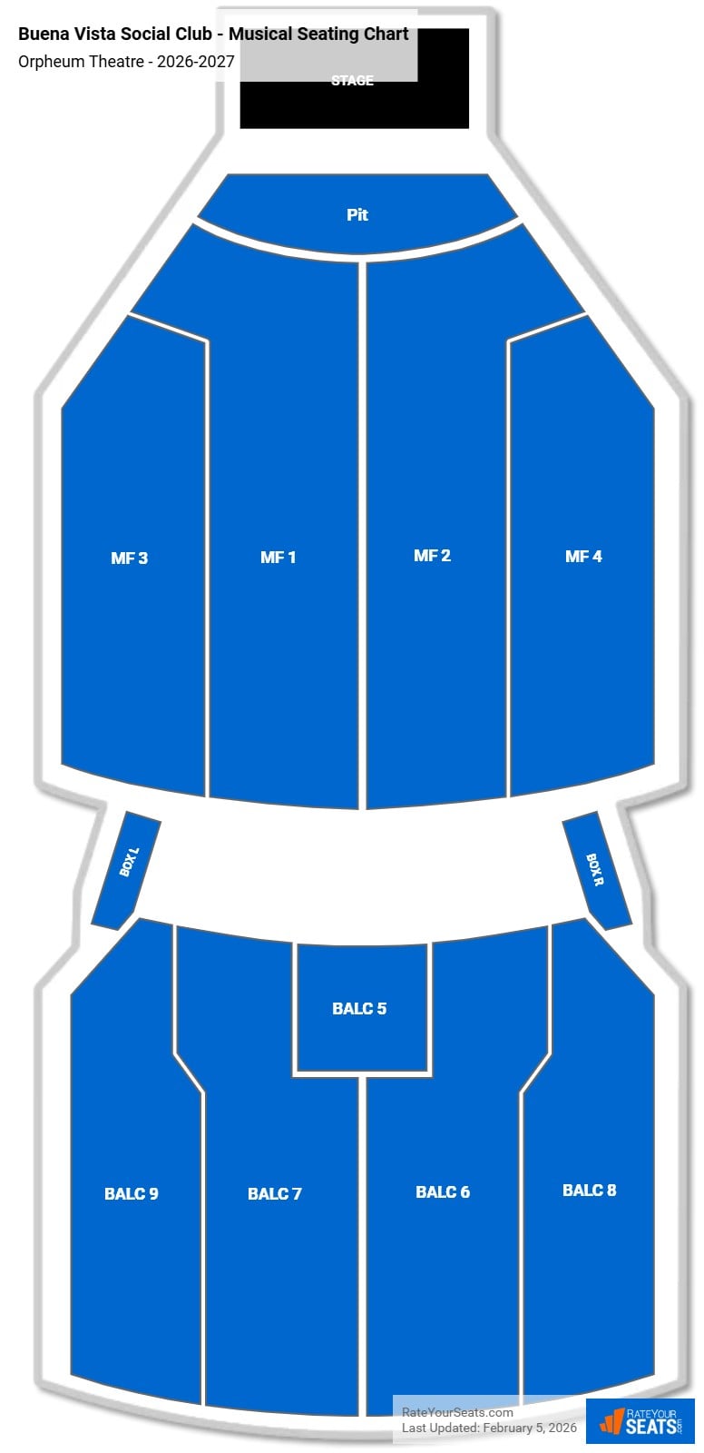 Buena Vista Social Club - Musical seating chart Orpheum Theatre (Minneapolis)