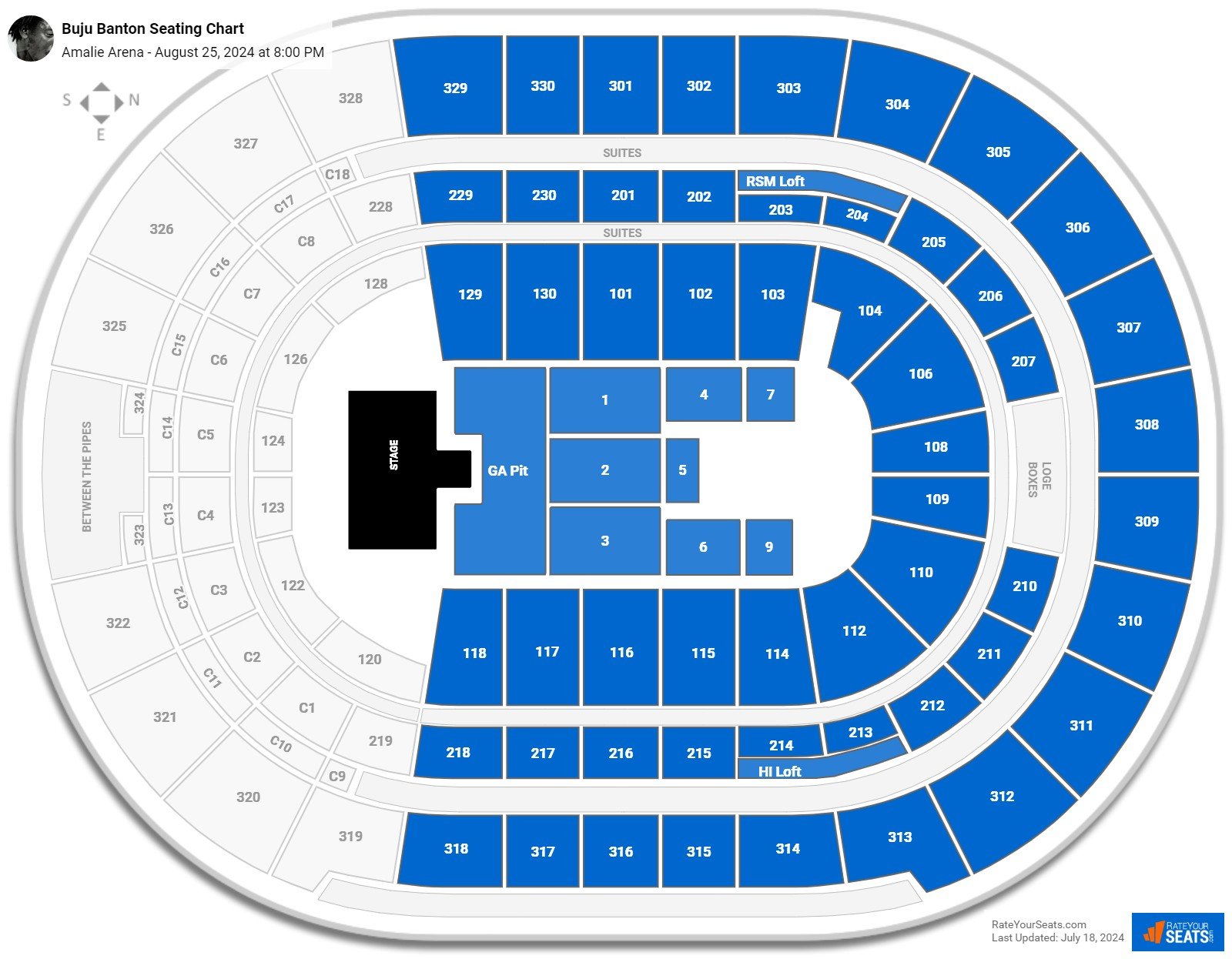 Amalie Arena Concert Seating Chart - RateYourSeats.com