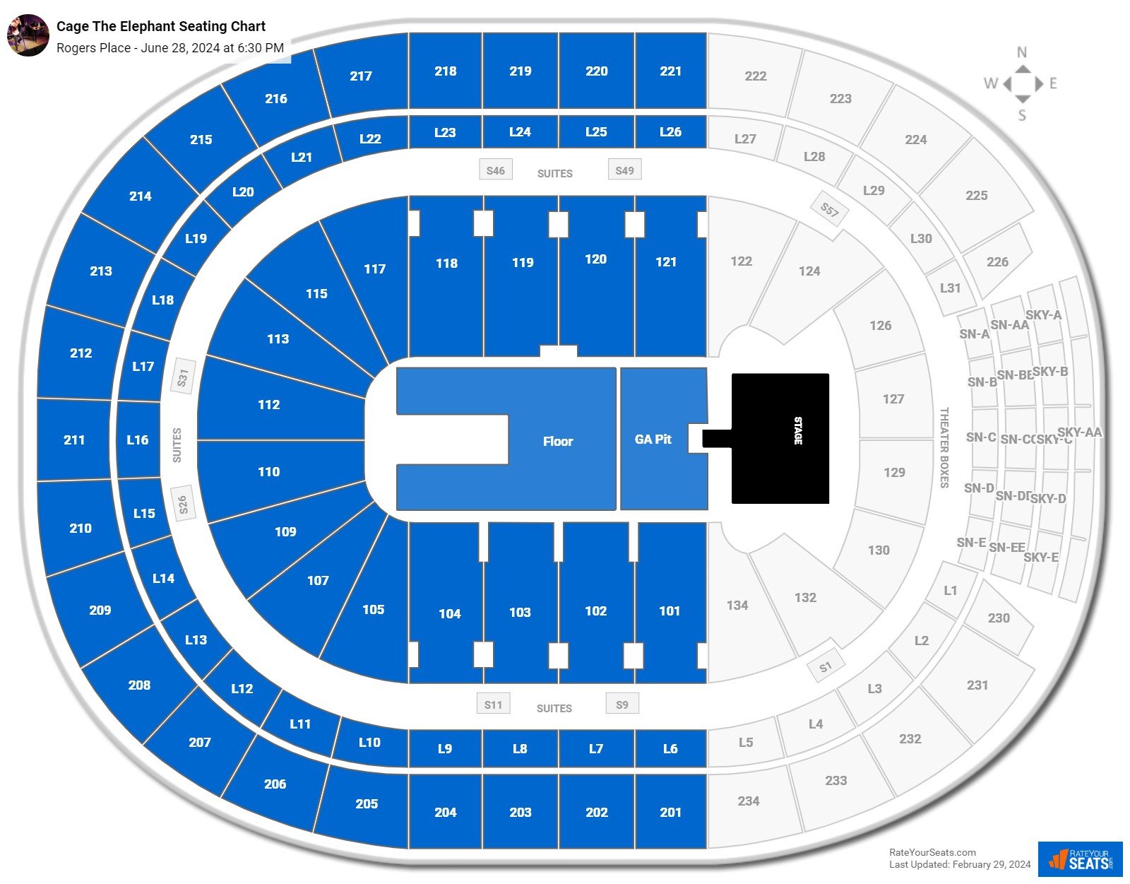 Rogers Place Concert Seating Chart - RateYourSeats.com