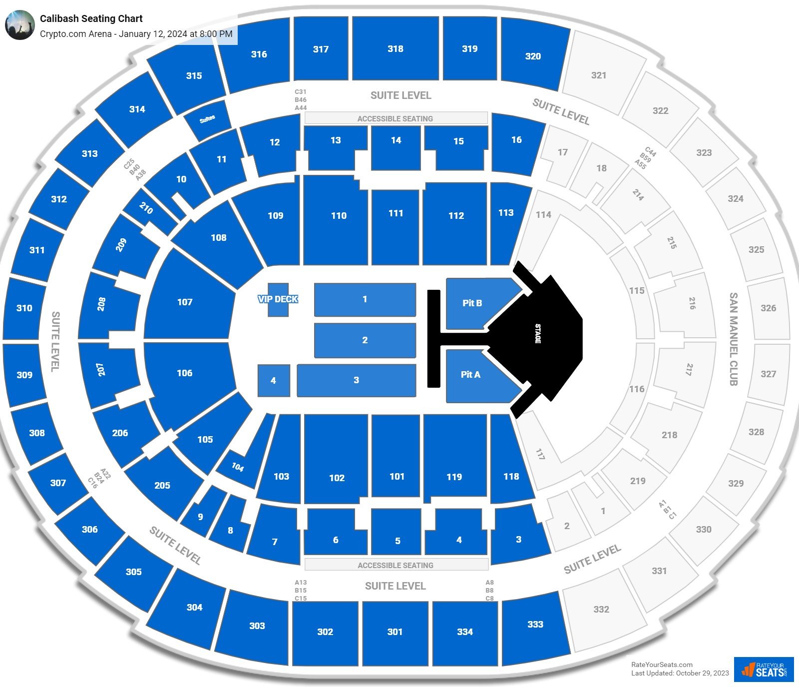 Crypto.com Arena Concert Seating Chart - RateYourSeats.com