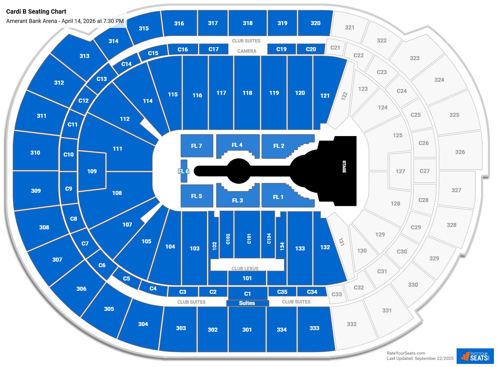 Cardi B seating chart Amerant Bank Arena