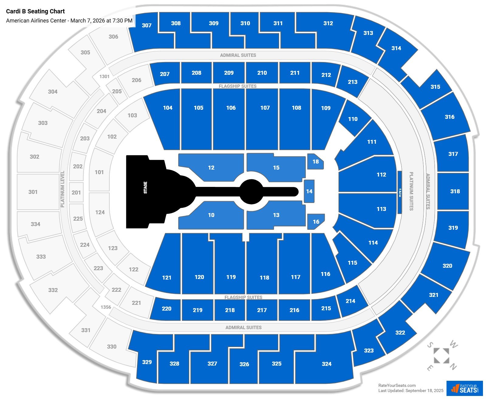 Cardi B seating chart American Airlines Center
