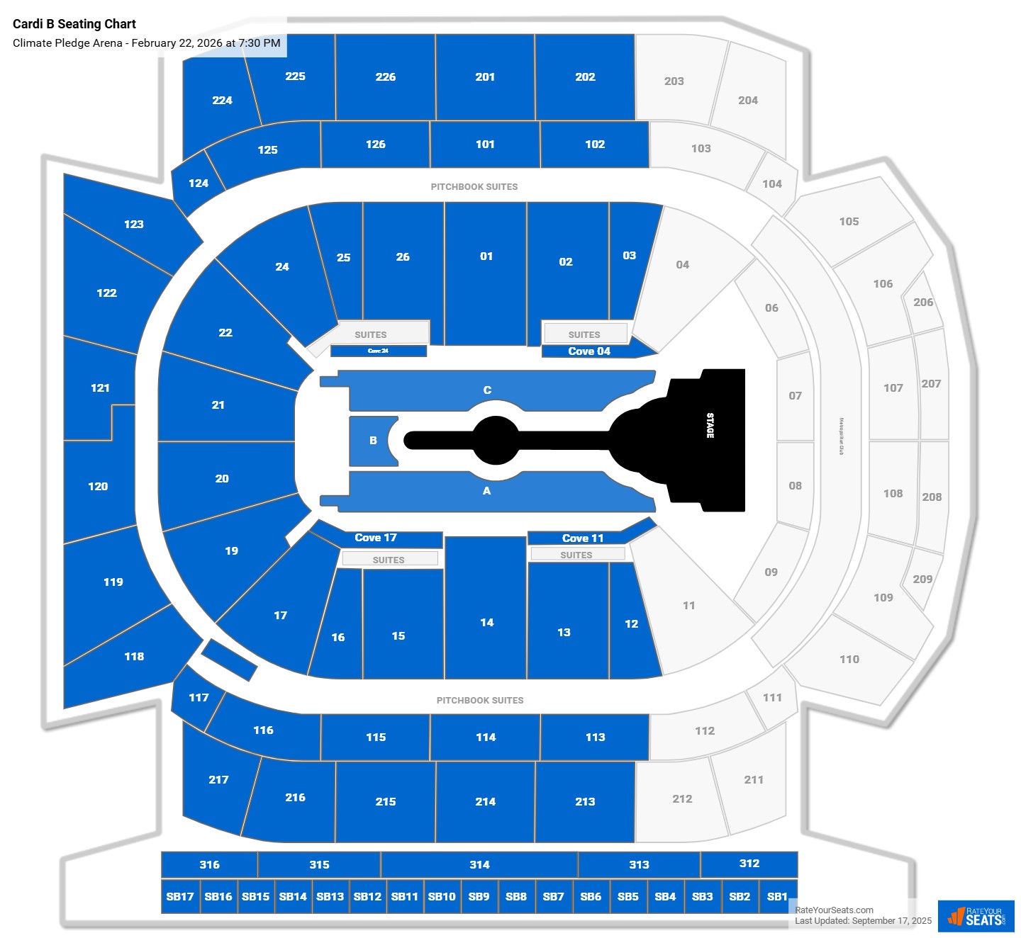 Cardi B seating chart Climate Pledge Arena