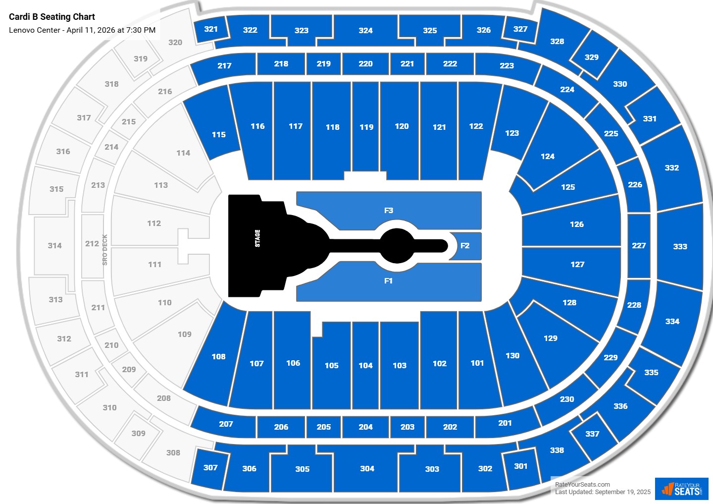 Cardi B seating chart Lenovo Center