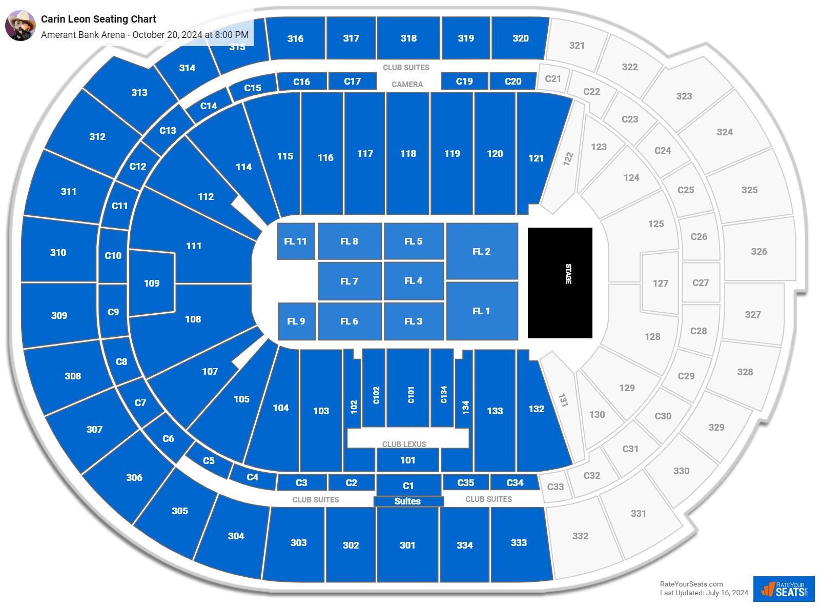 Amerant Bank Arena Concert Seating Chart