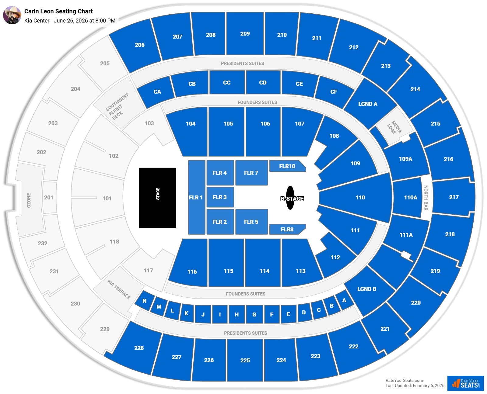 Carin Leon seating chart Kia Center