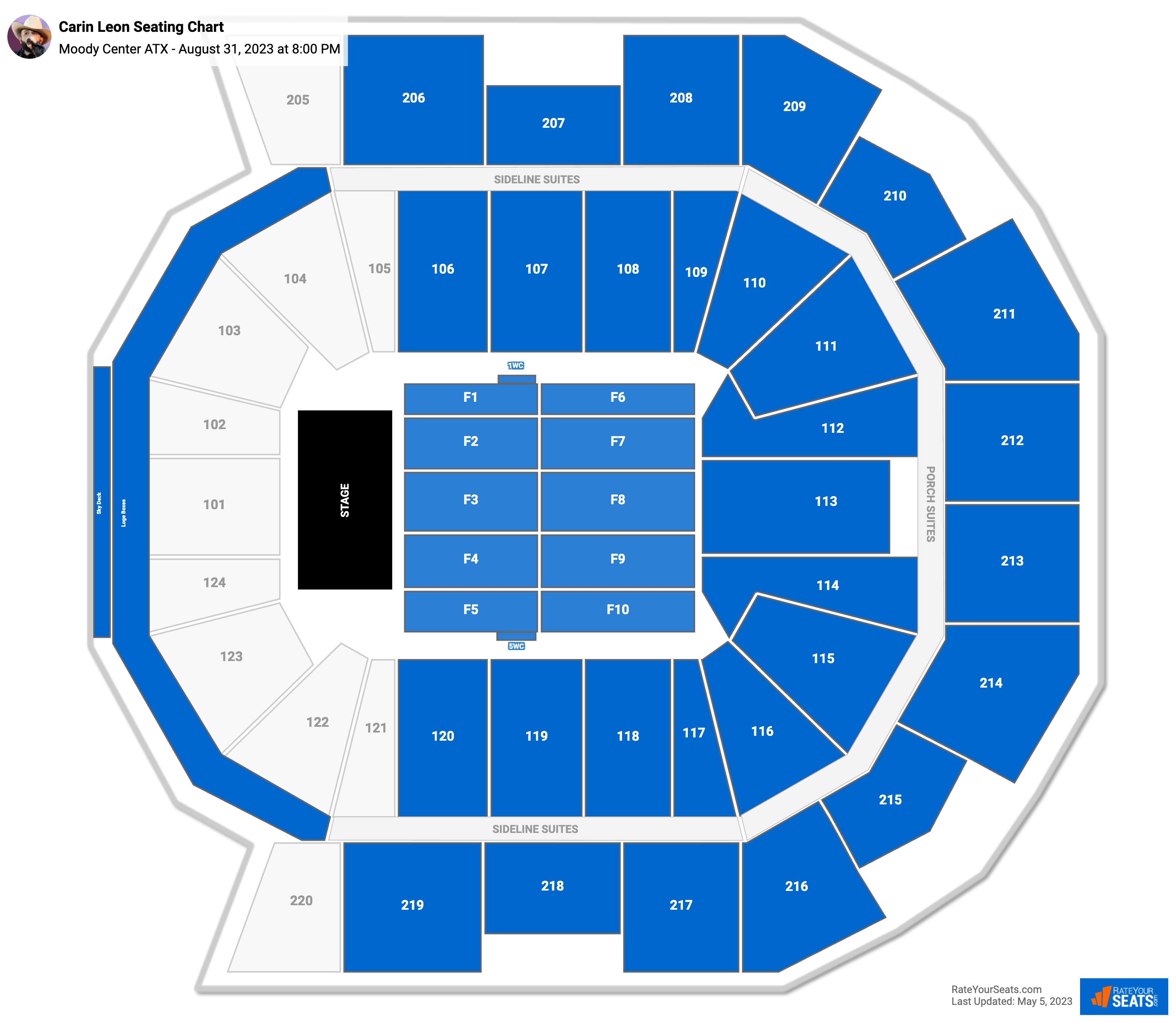 Moody Center ATX Concert Seating Chart - RateYourSeats.com