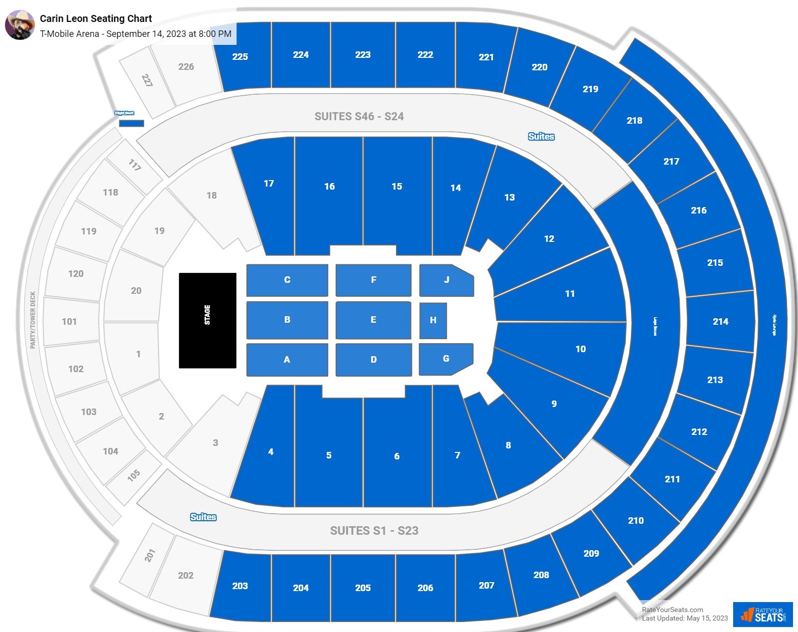 T-Mobile Arena Concert Seating Chart - RateYourSeats.com