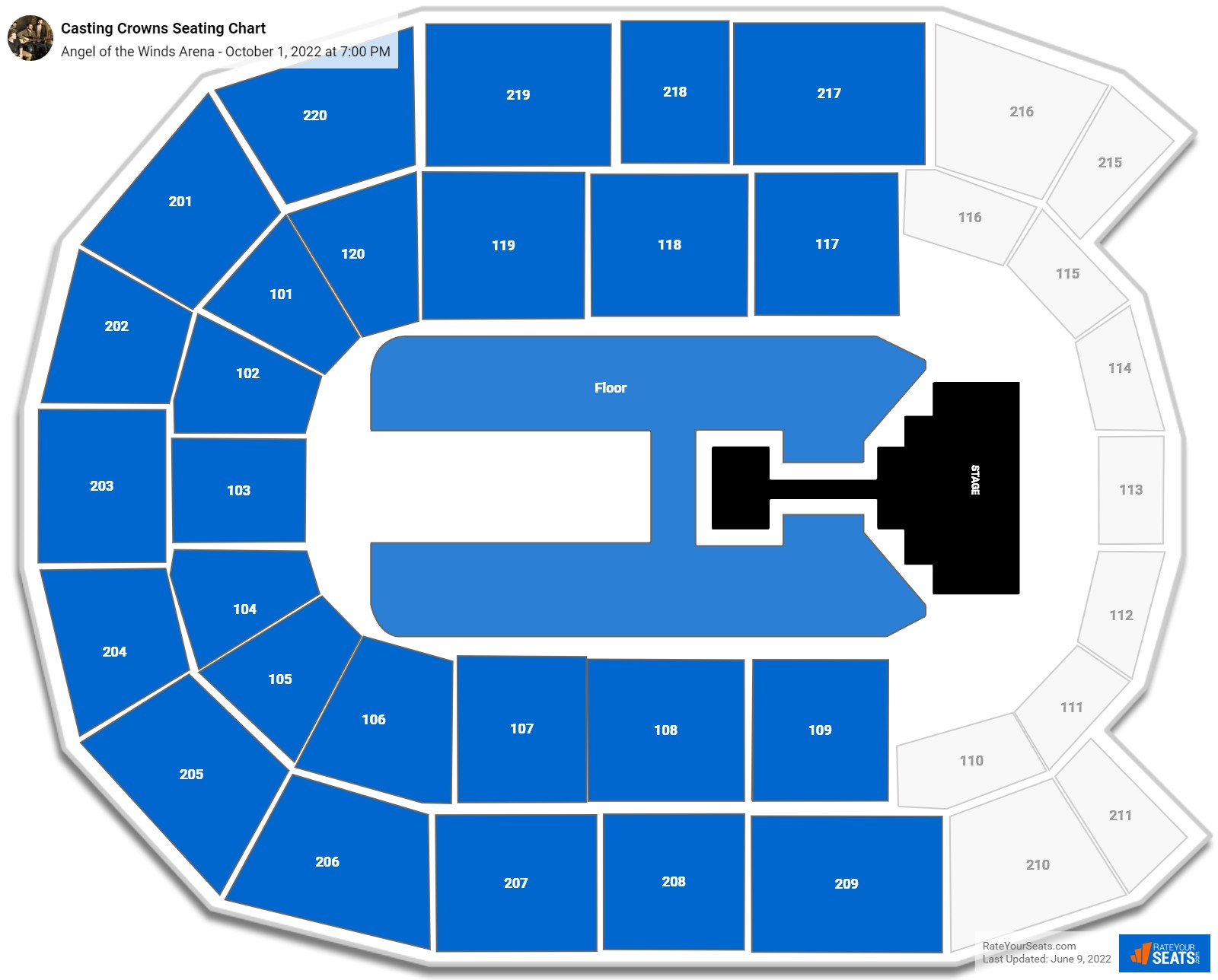 Angel of the Winds Arena Seating Chart