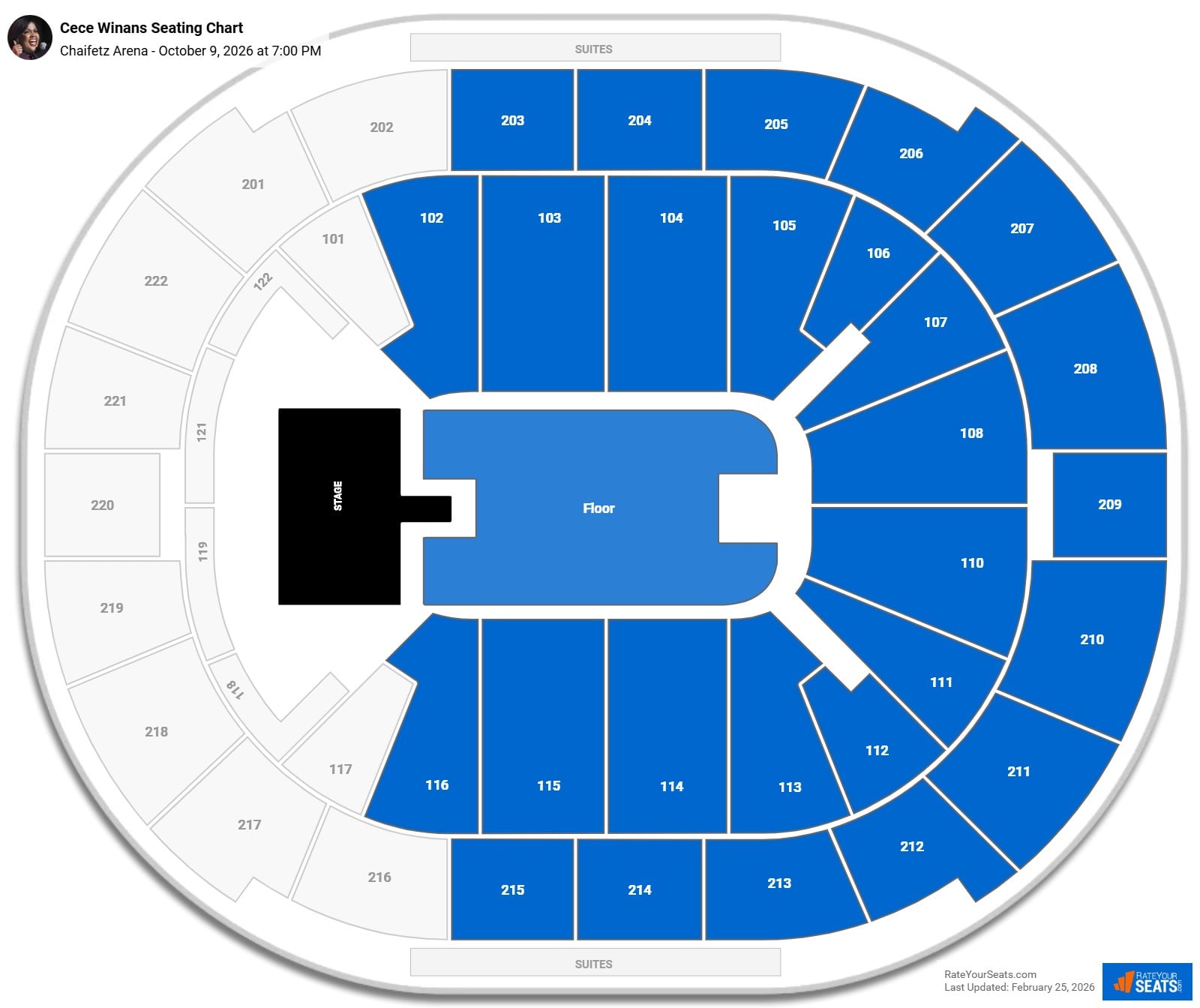 Cece Winans seating chart Chaifetz Arena
