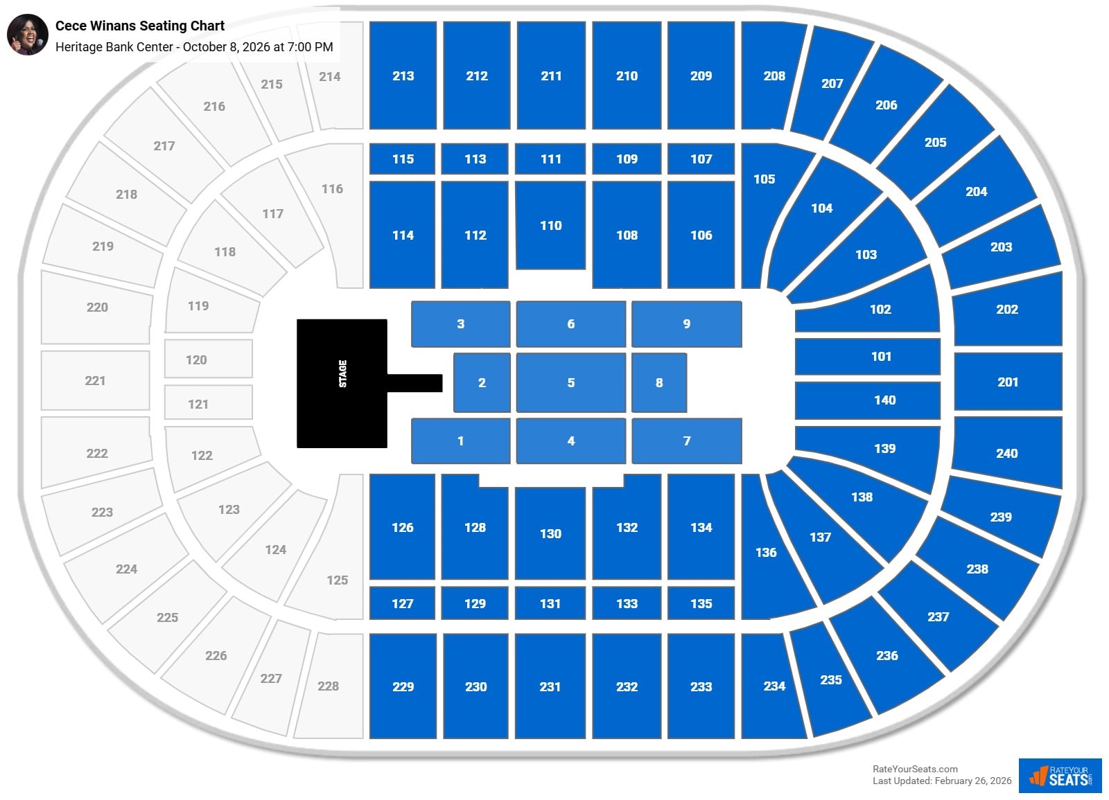Cece Winans seating chart Heritage Bank Center