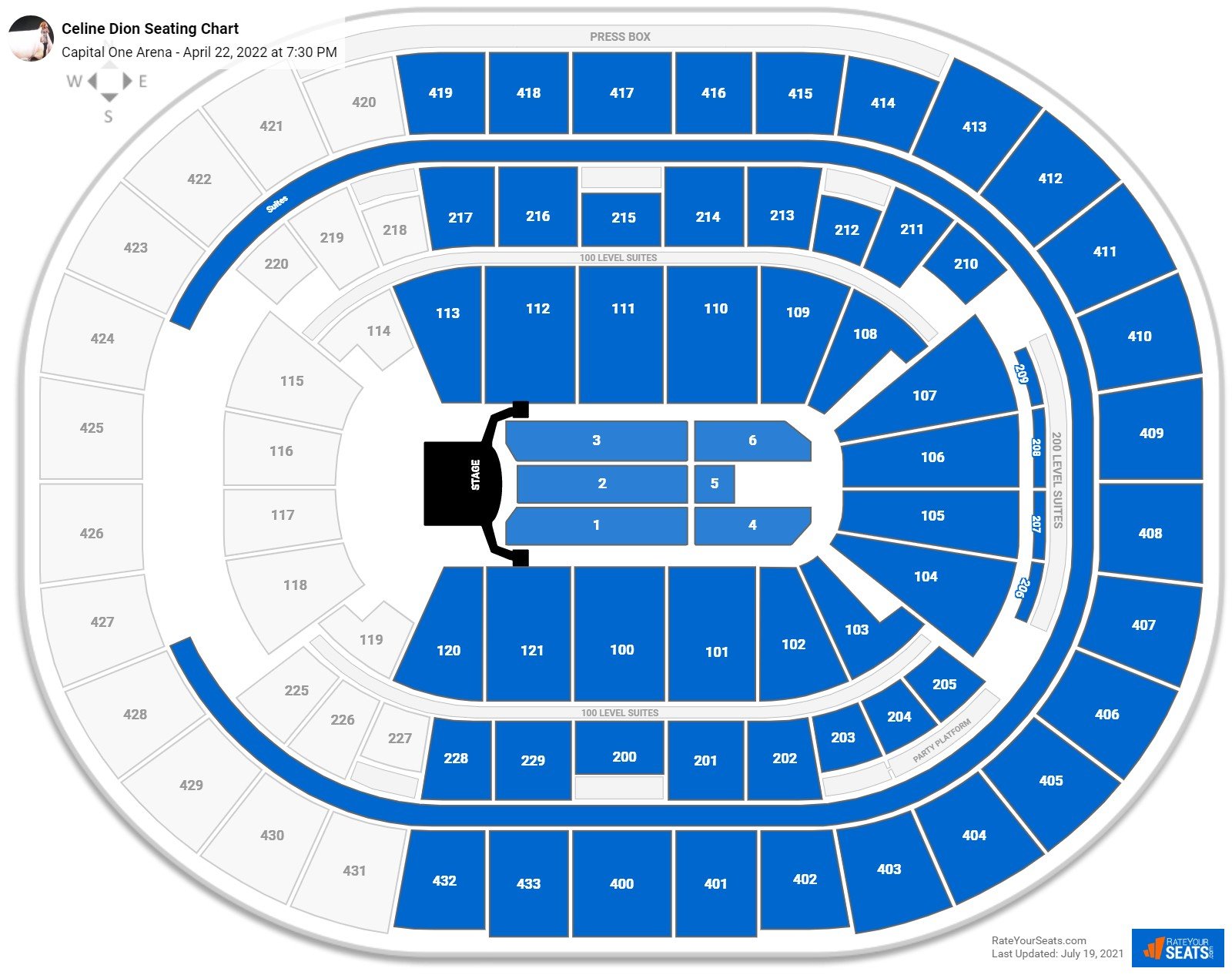 Capital One Arena Seating Charts for Concerts - RateYourSeats.com