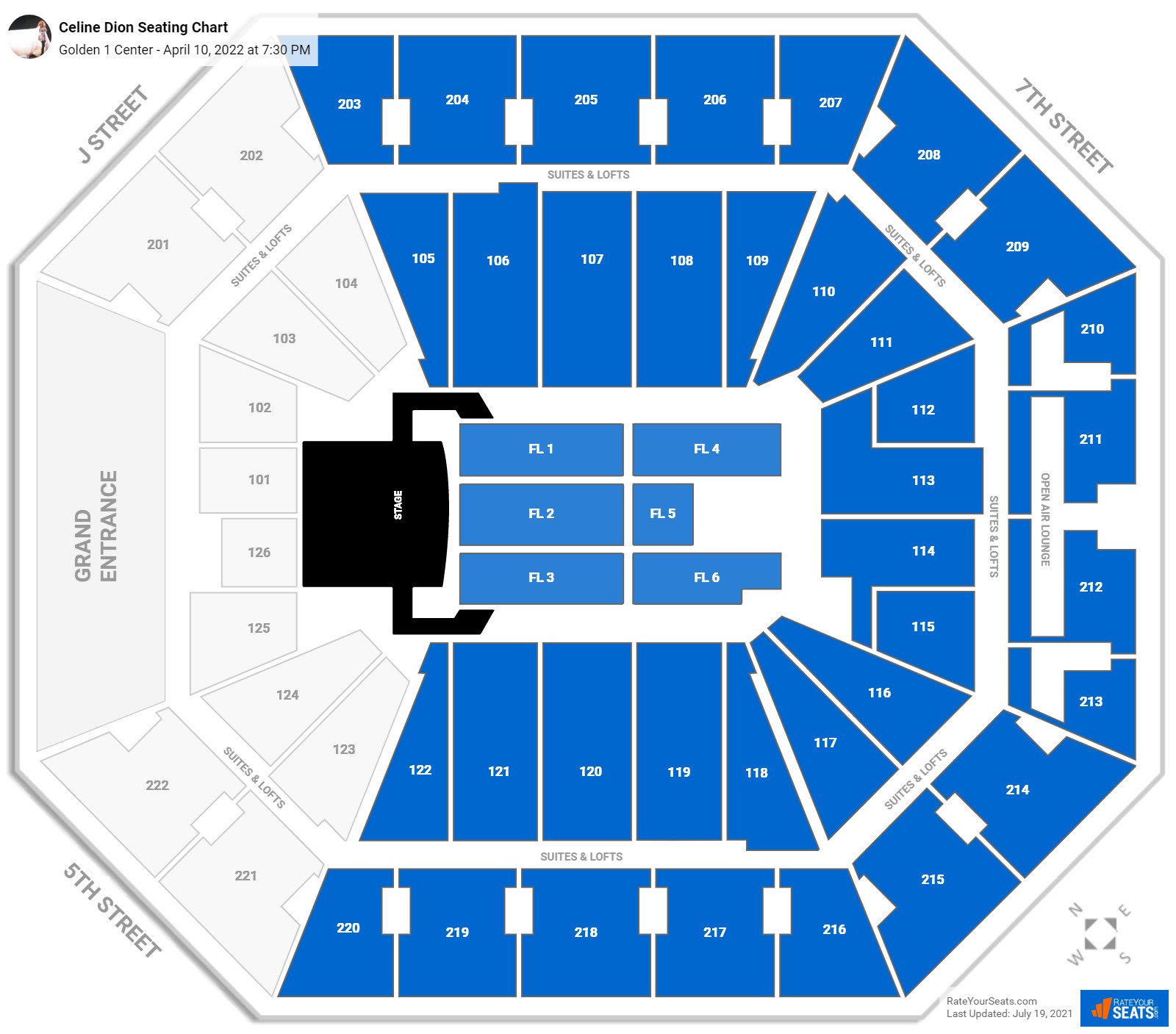 Golden One Arena Seating Chart