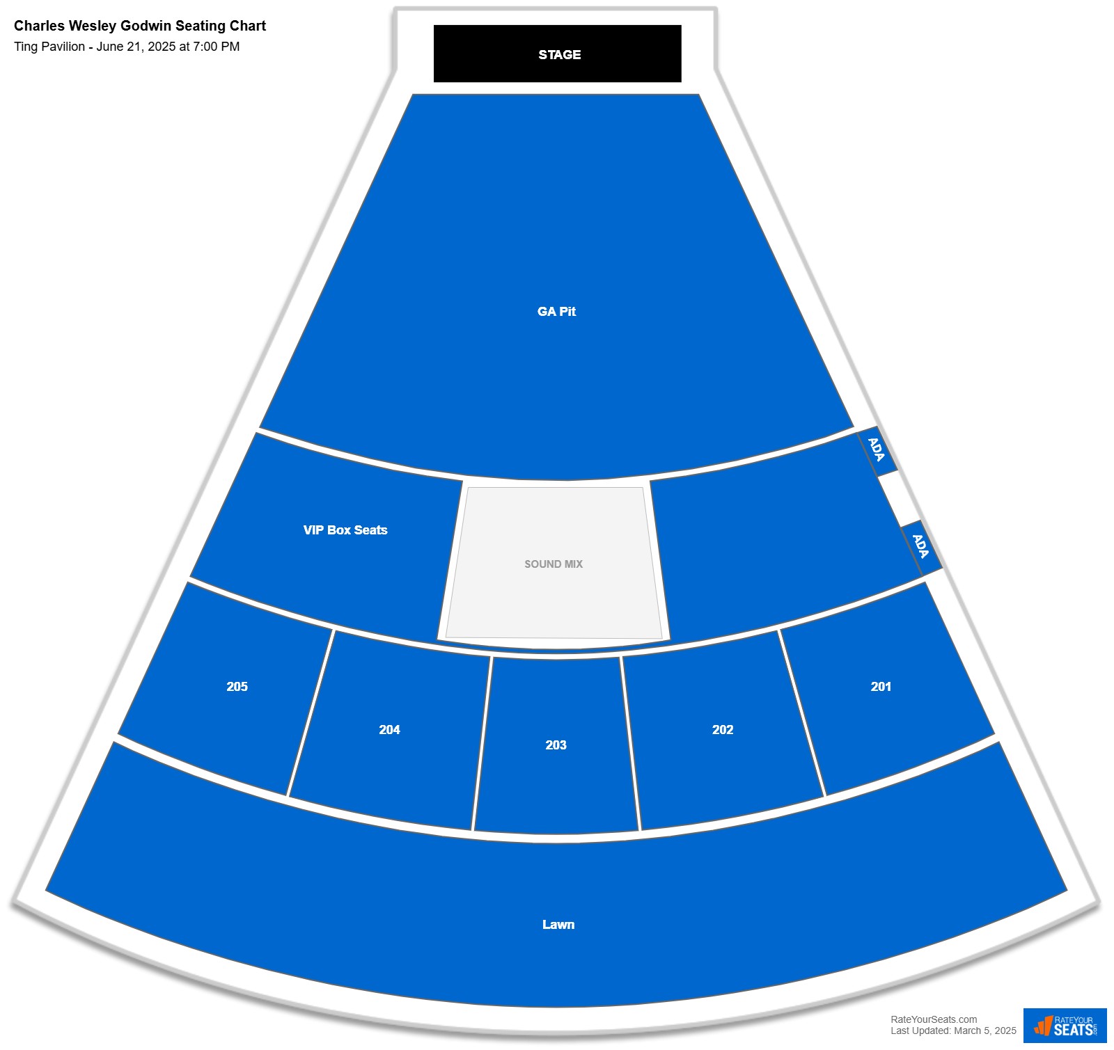 Charles Wesley Godwin seating chart Ting Pavilion