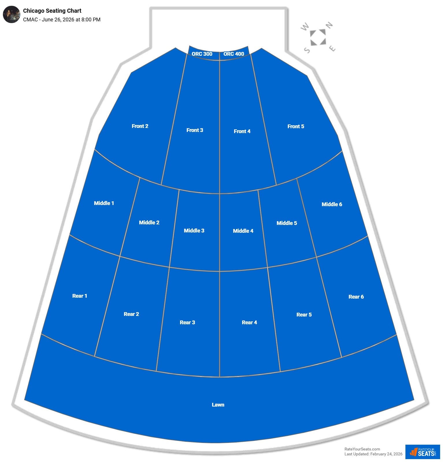 Chicago seating chart CMAC (Marvin Sands Performing Arts Center)