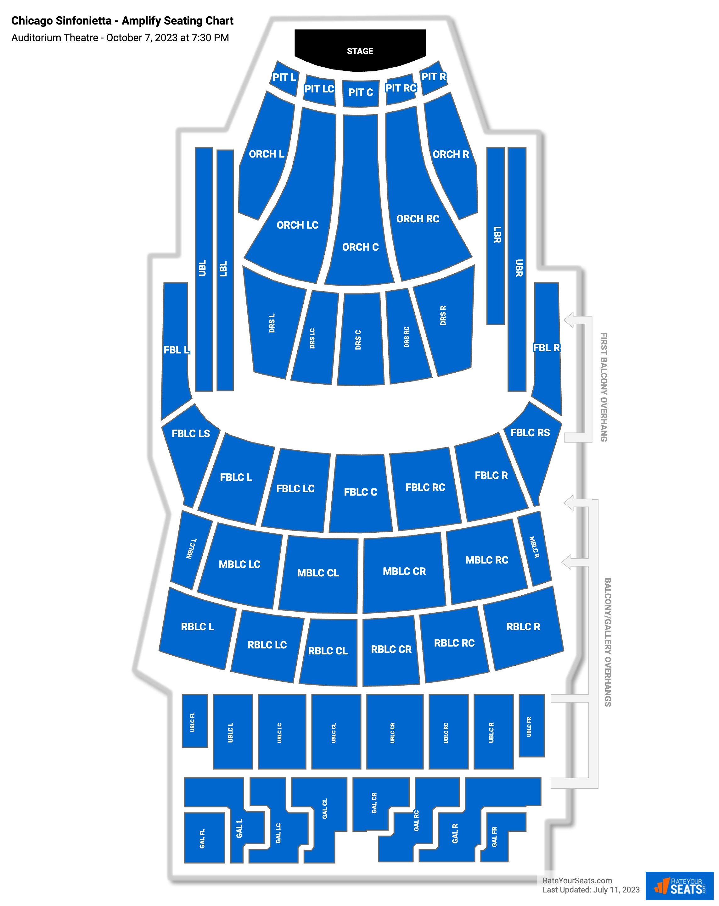 Auditorium Theatre Seating Chart