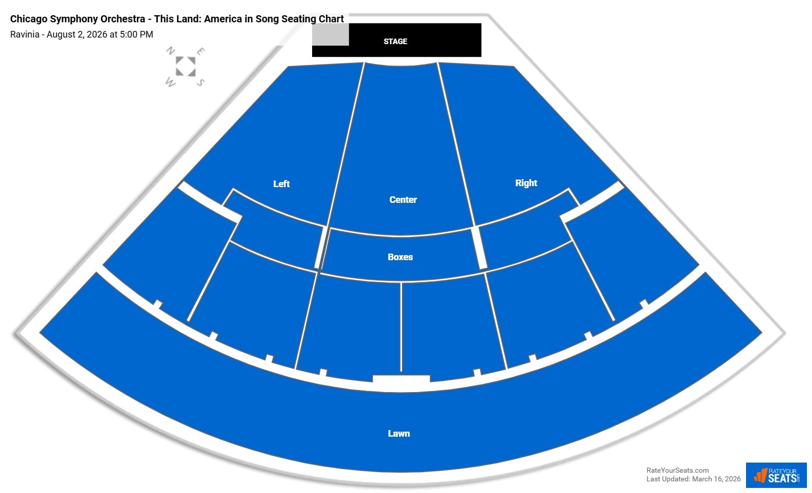 Chicago Symphony Orchestra - This Land: America in Song seating chart Ravinia