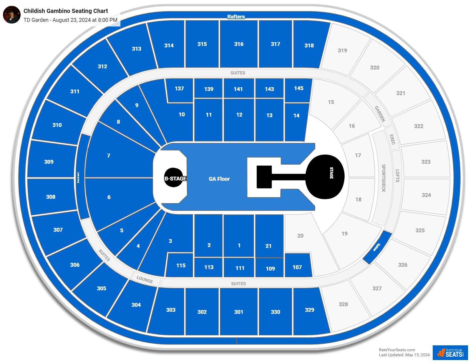 TD Garden Concert Seating Chart - RateYourSeats.com