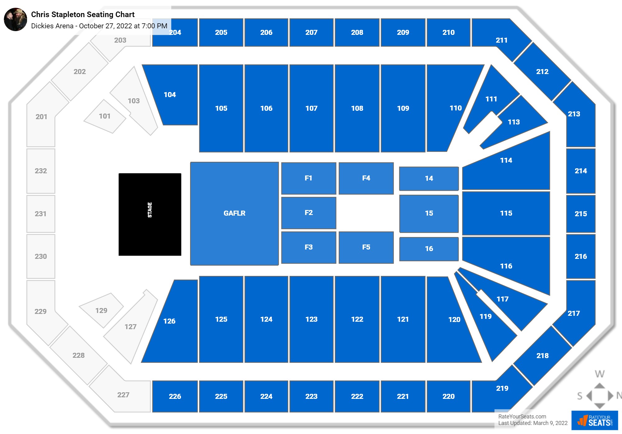 Dickies Arena Concert Seating Chart - RateYourSeats.com