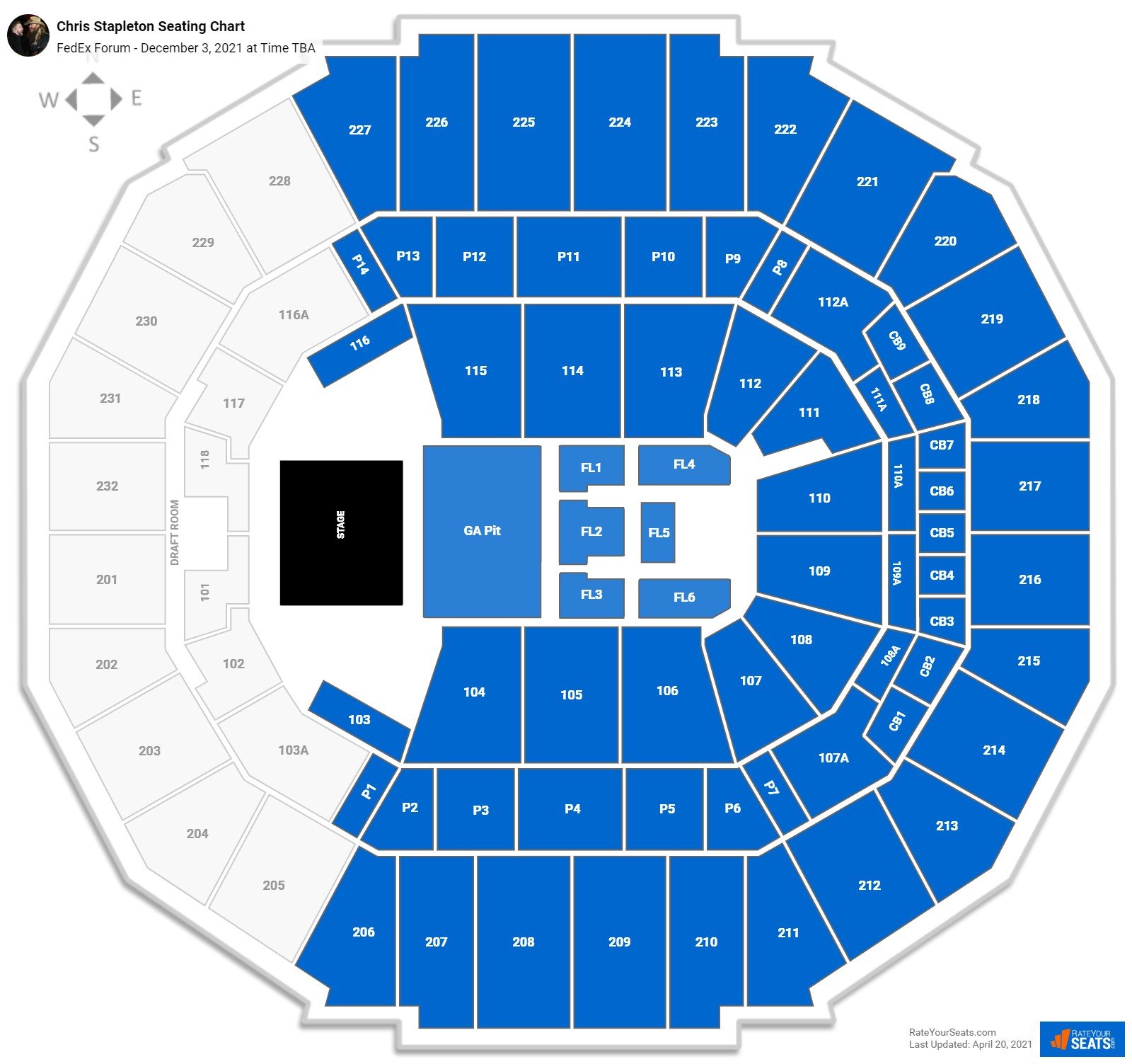 FedEx Forum Seating Charts for Concerts