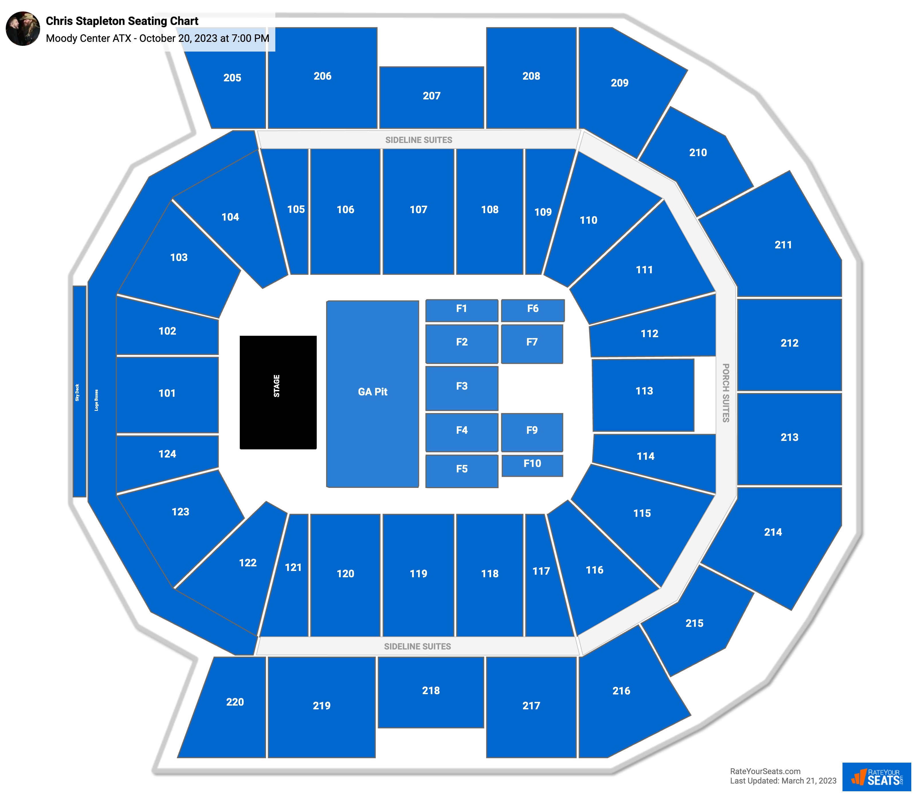 Moody Center ATX Concert Seating Chart