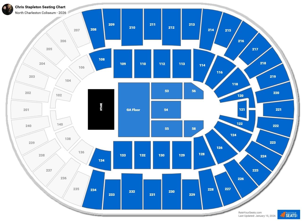 Chris Stapleton seating chart North Charleston Coliseum