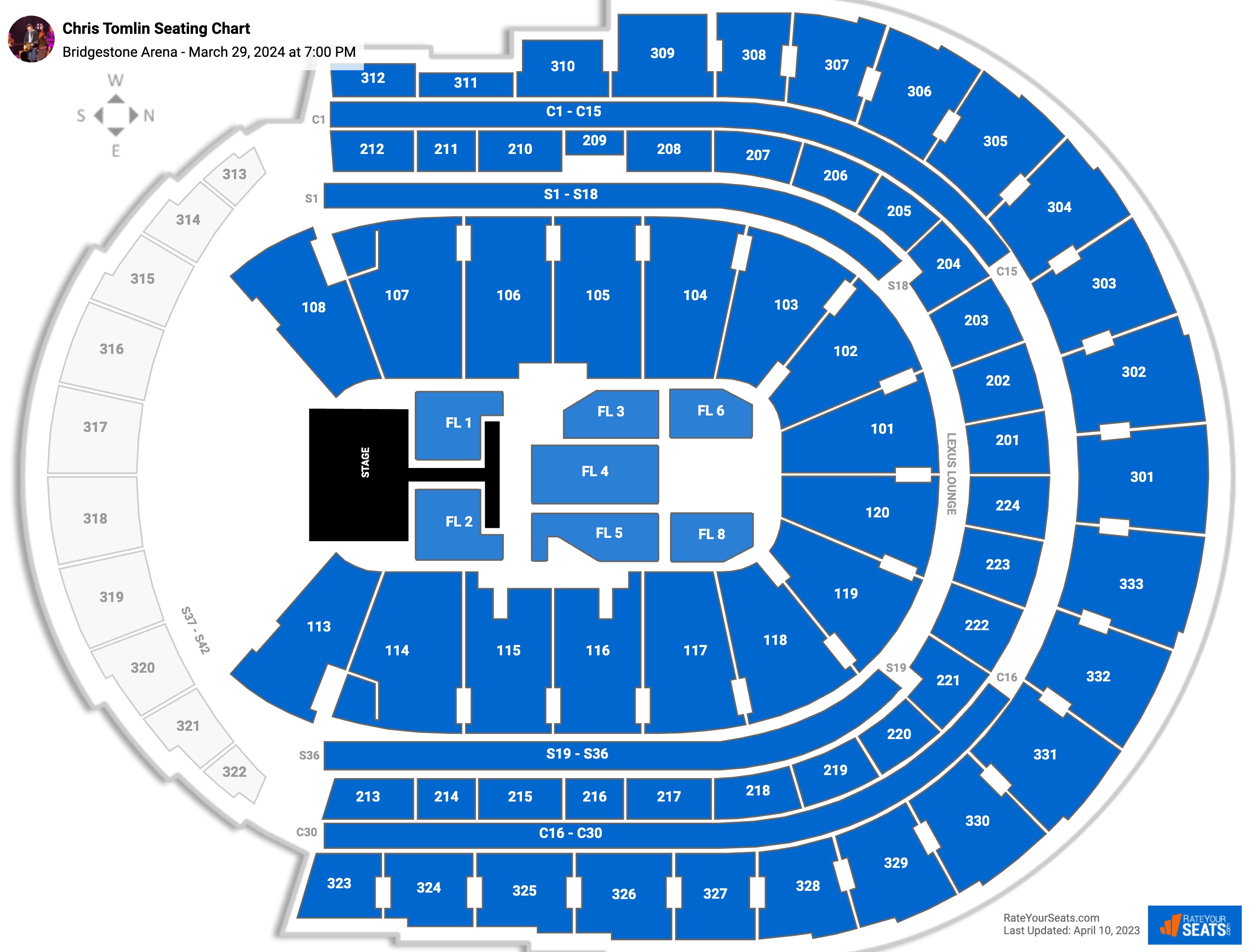 Bridgestone Arena Concert Seating Chart